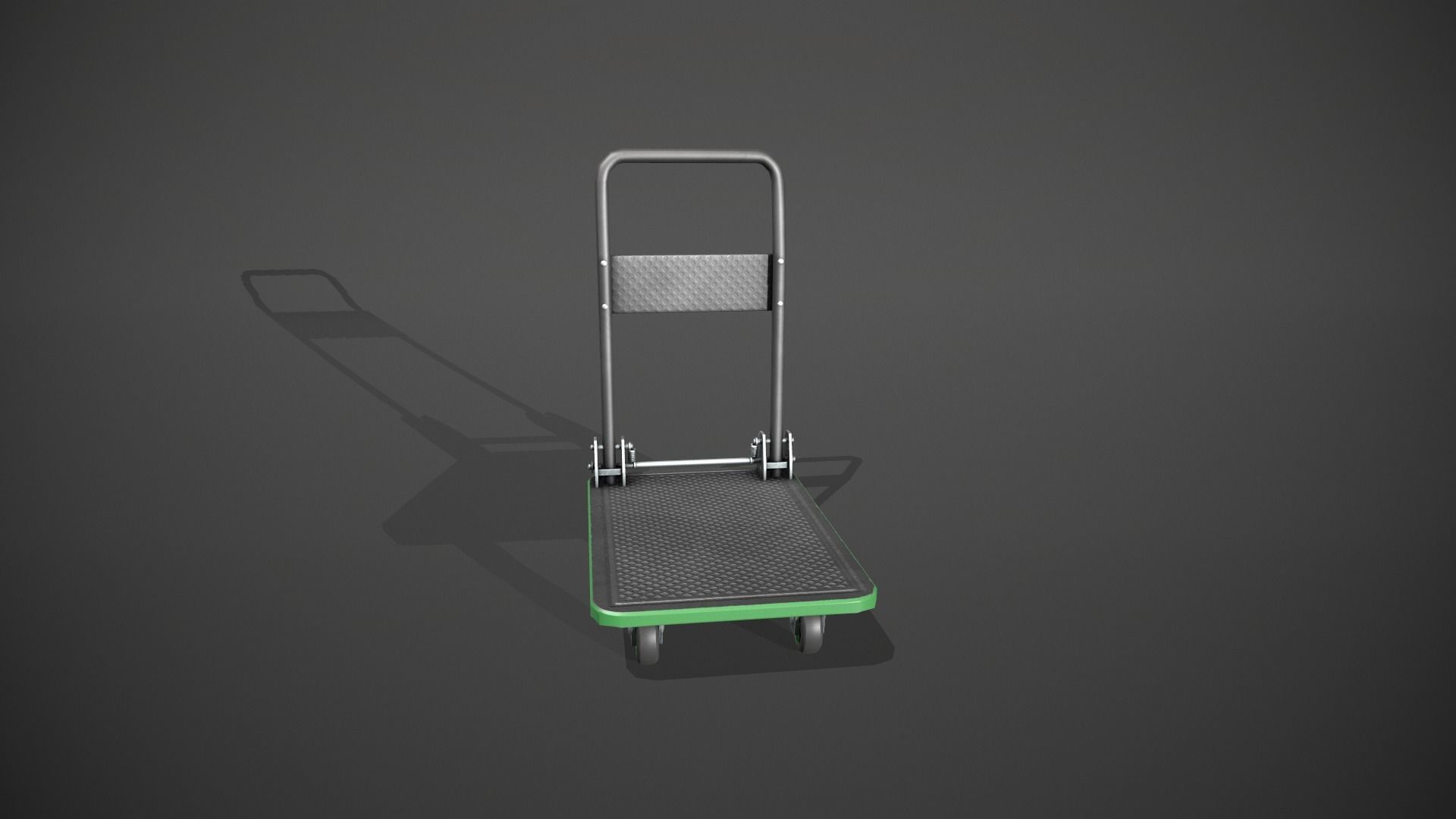 Folding Platform Truck - Trolley - Green Accents Low-poly 3D model_11