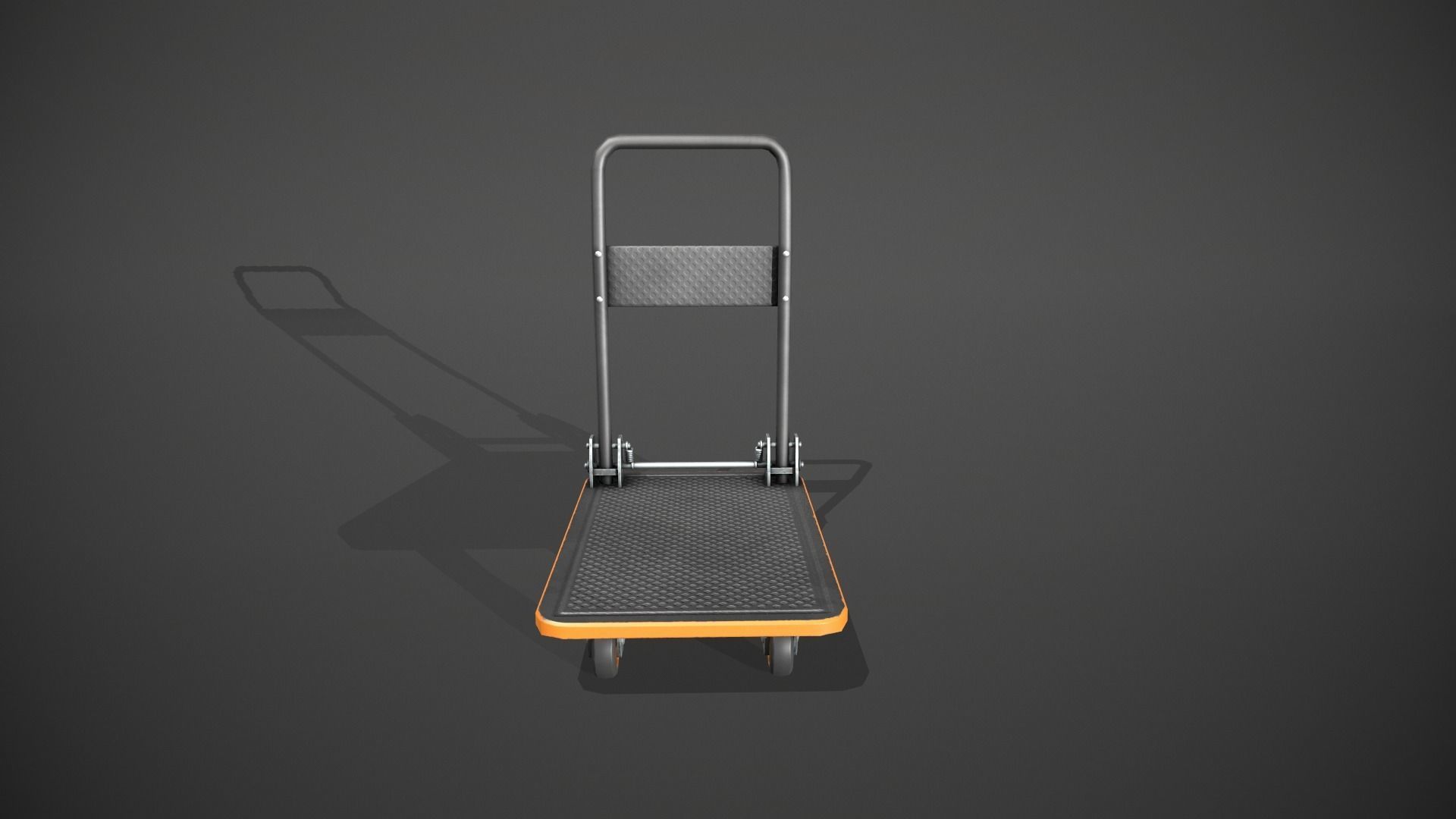 Folding Platform Truck - Trolley - Orange Accents Low-poly 3D model_1