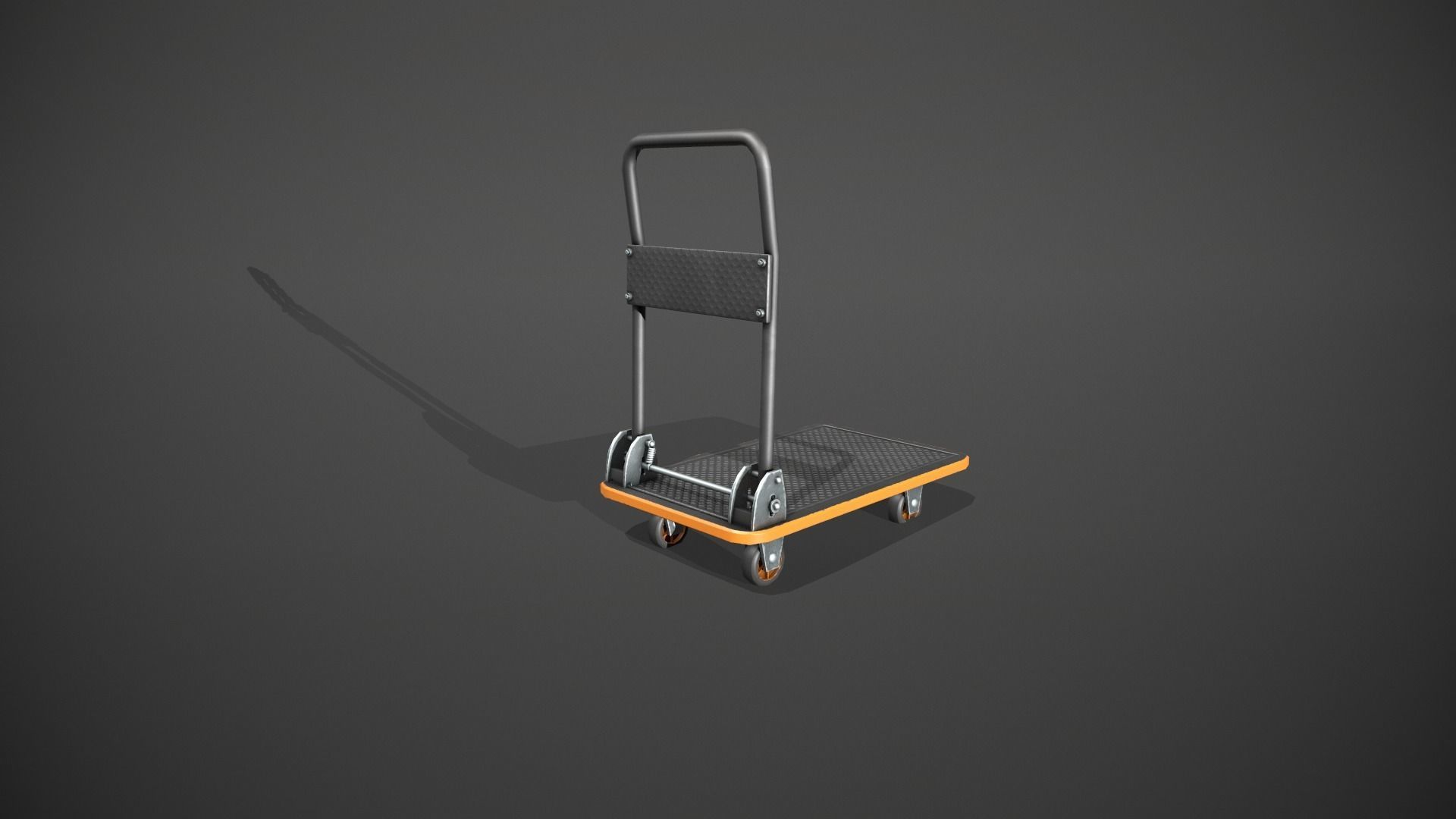 Folding Platform Truck - Trolley - Orange Accents Low-poly 3D model_4