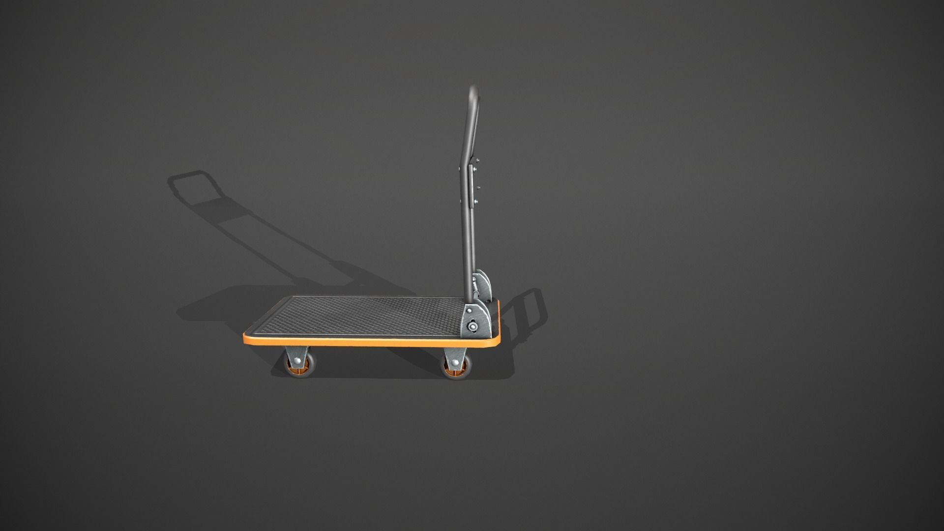 Folding Platform Truck - Trolley - Orange Accents Low-poly 3D model_8