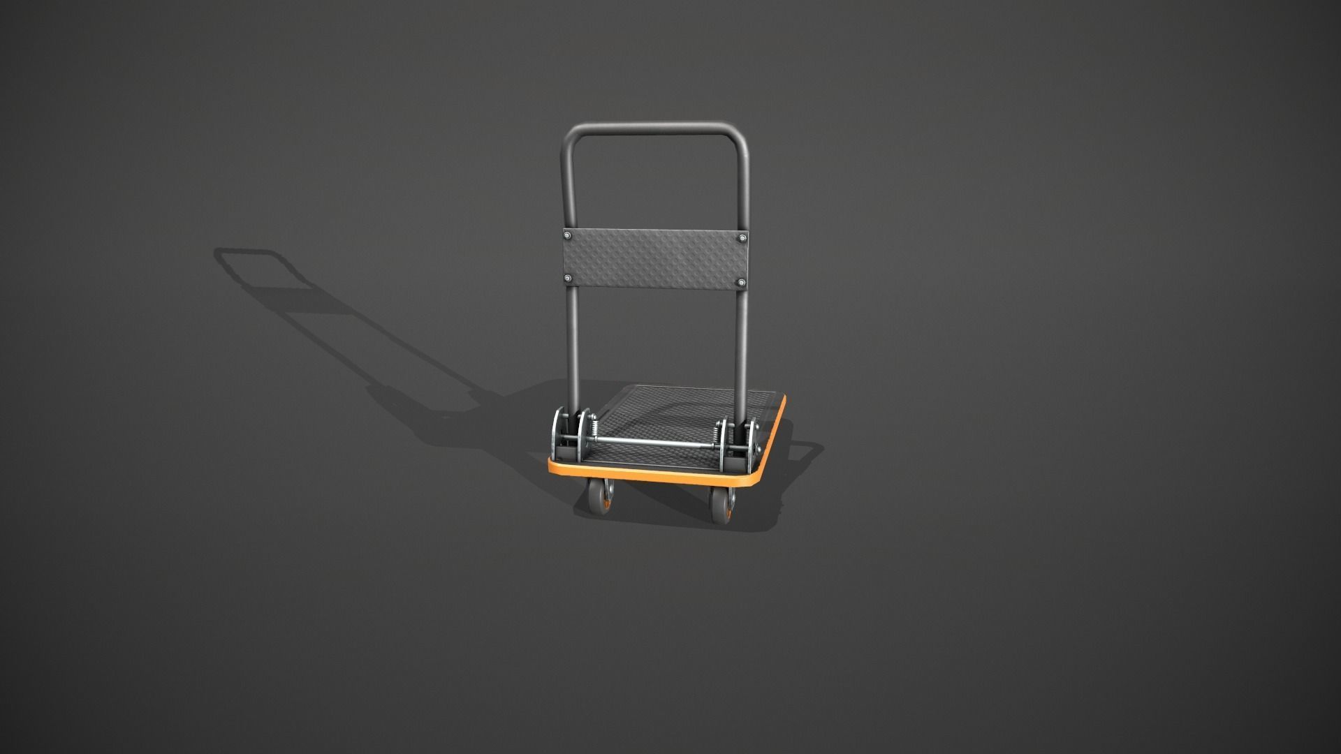 Folding Platform Truck - Trolley - Orange Accents Low-poly 3D model_5