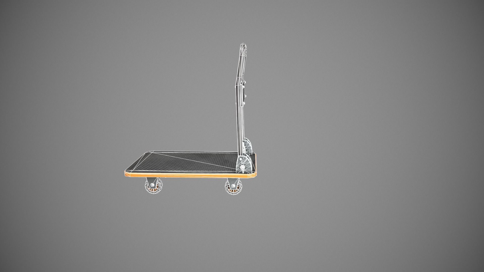Folding Platform Truck - Trolley - Orange Accents Low-poly 3D model_20