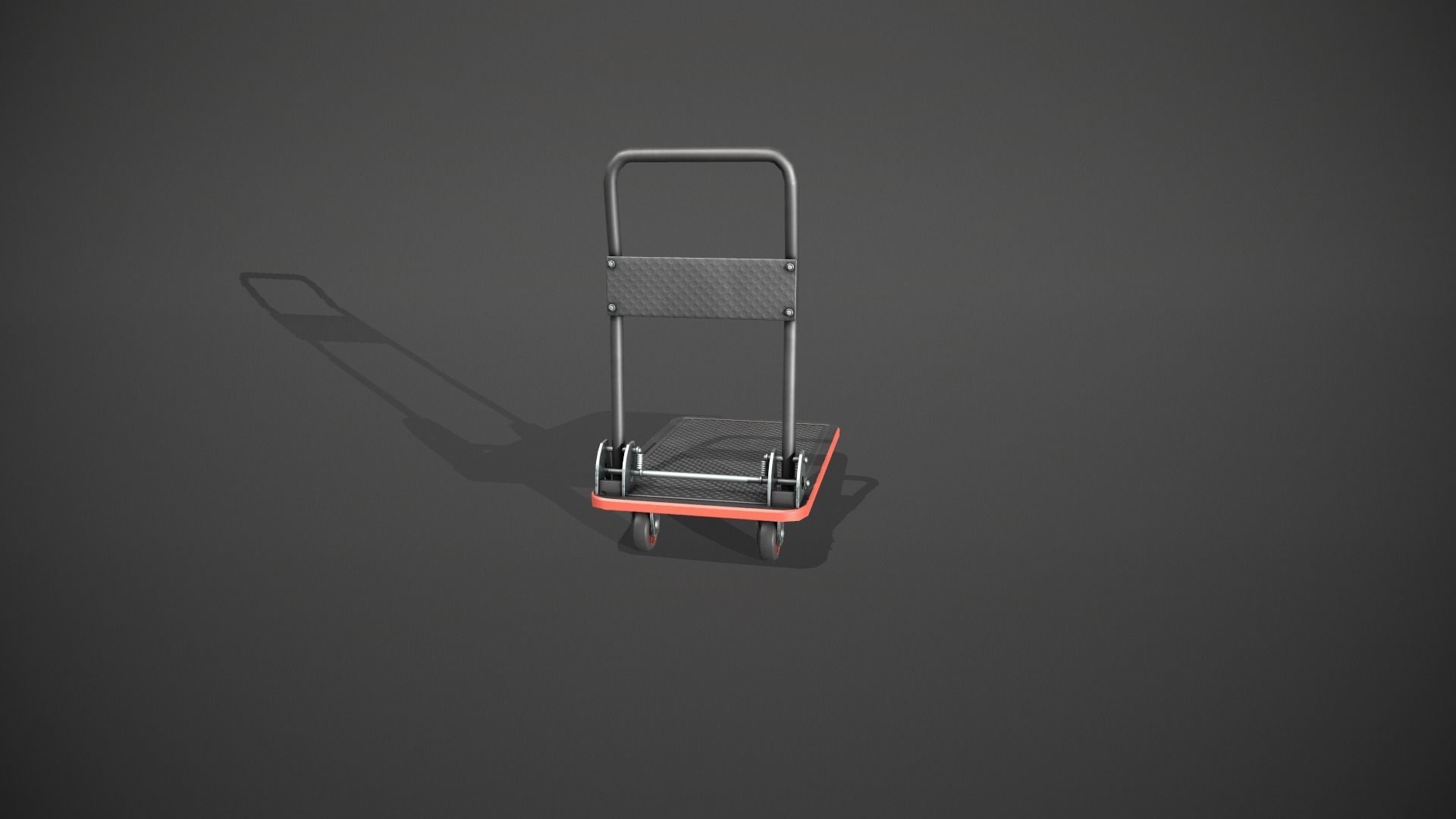 Folding Platform Truck - Trolley - Red Accents Low-poly 3D model_5