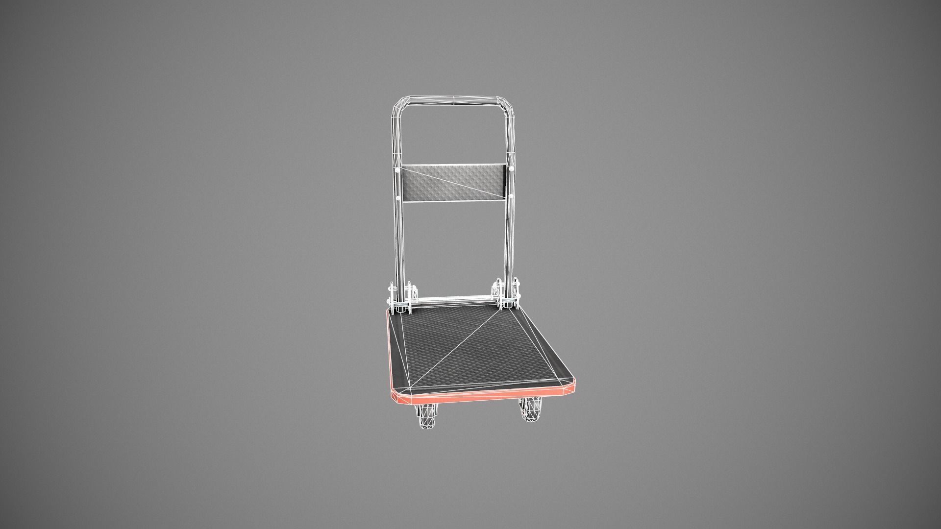 Folding Platform Truck - Trolley - Red Accents Low-poly 3D model_23