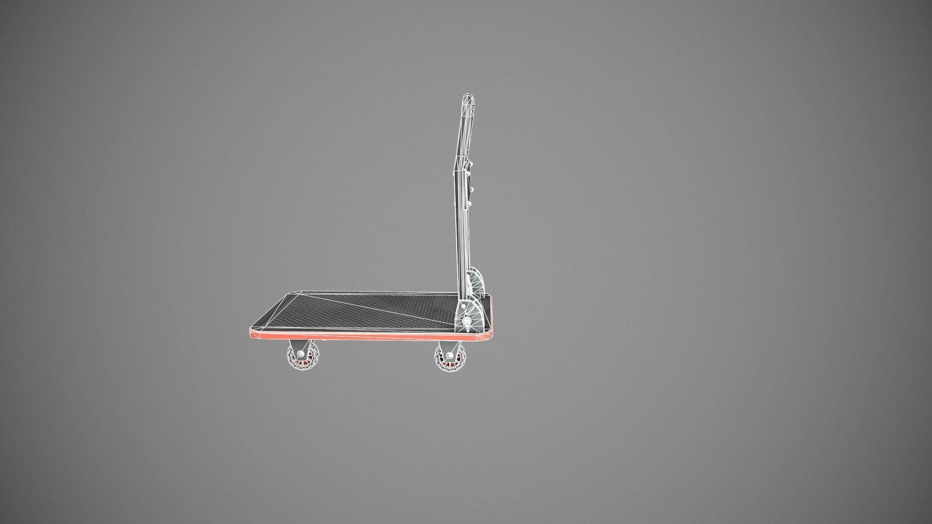 Folding Platform Truck - Trolley - Red Accents Low-poly 3D model_20