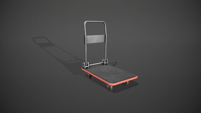 Folding Platform Truck - Trolley - Red Accents Low-poly 3D model
