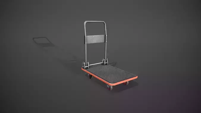 Folding Platform Truck - Trolley - Red Accents Low-poly 3D model