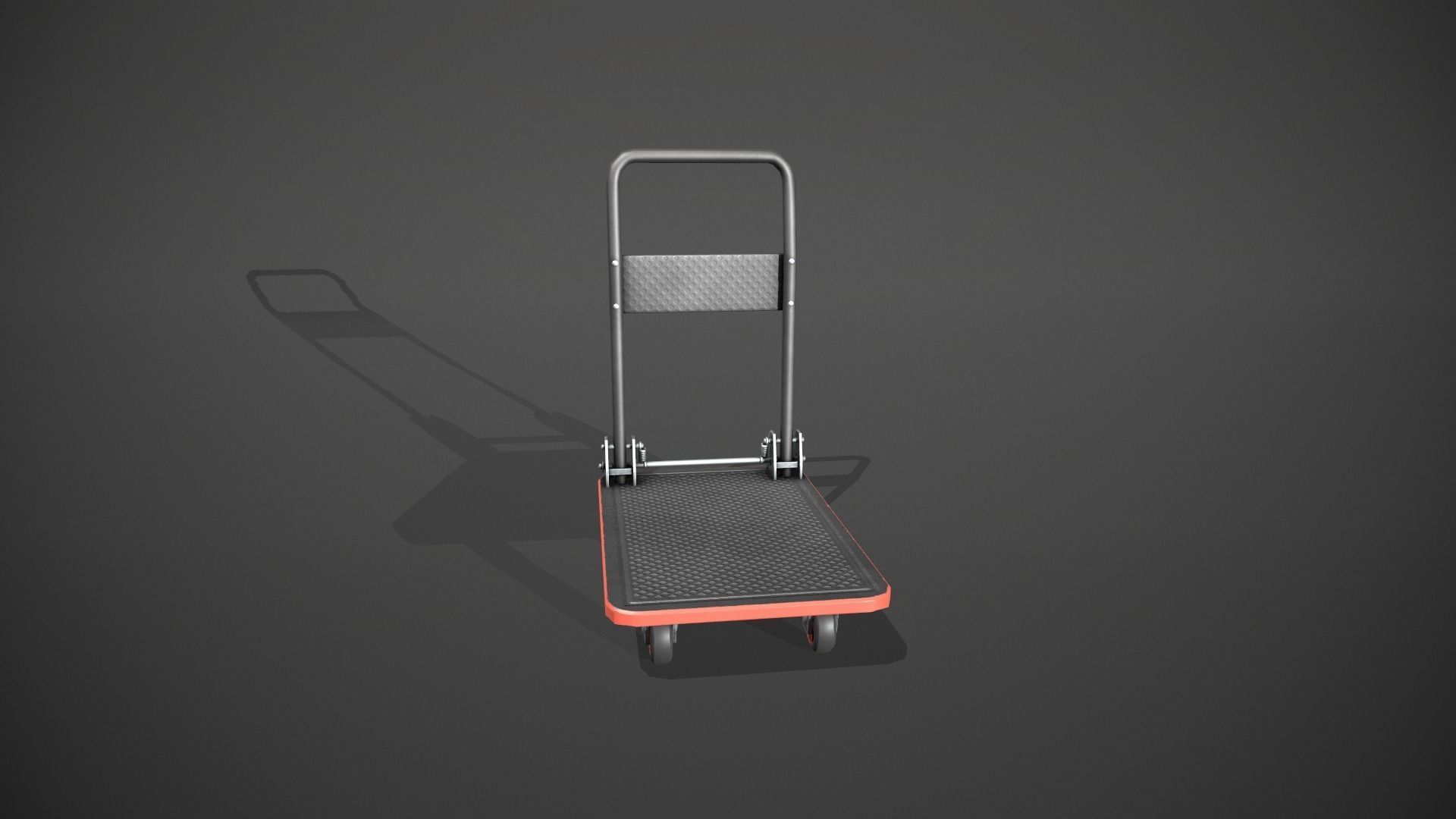 Folding Platform Truck - Trolley - Red Accents Low-poly 3D model_11