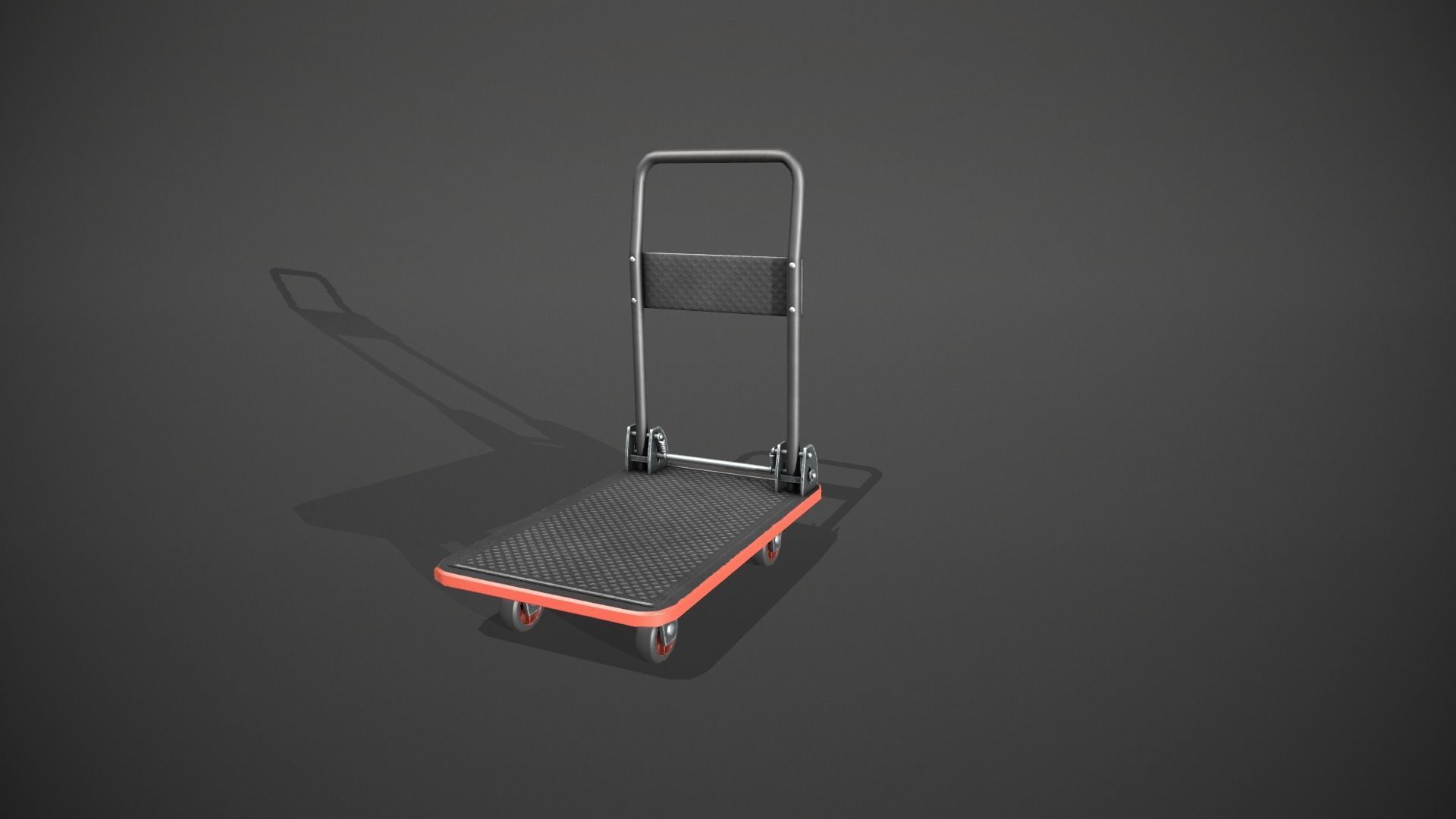 Folding Platform Truck - Trolley - Red Accents Low-poly 3D model_10