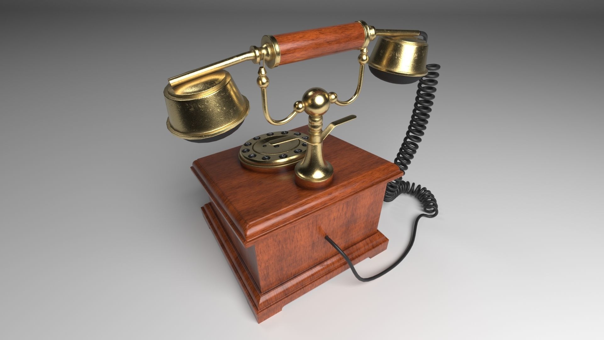 Antique Telephone 3D model_2