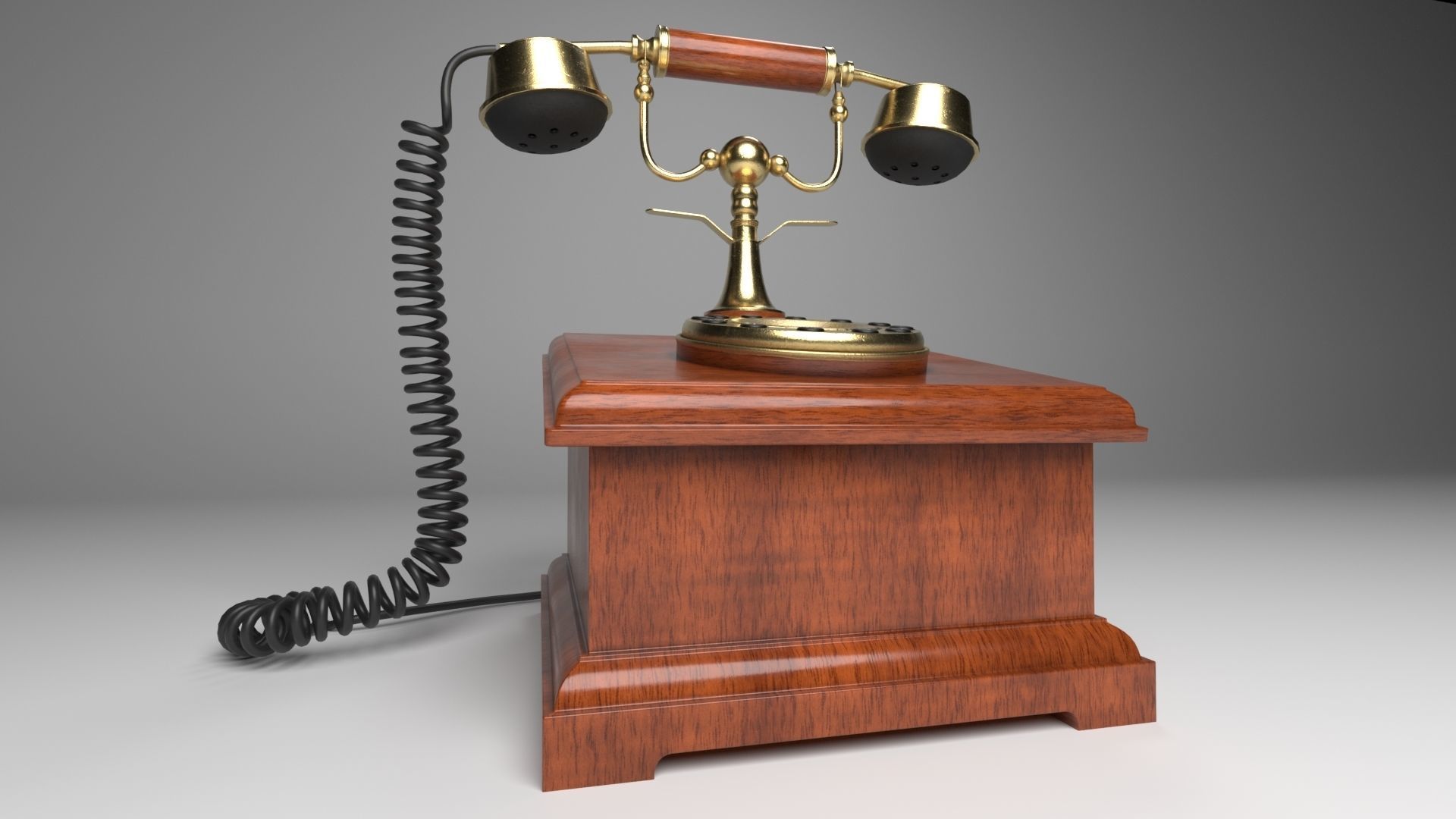 Antique Telephone 3D model_1