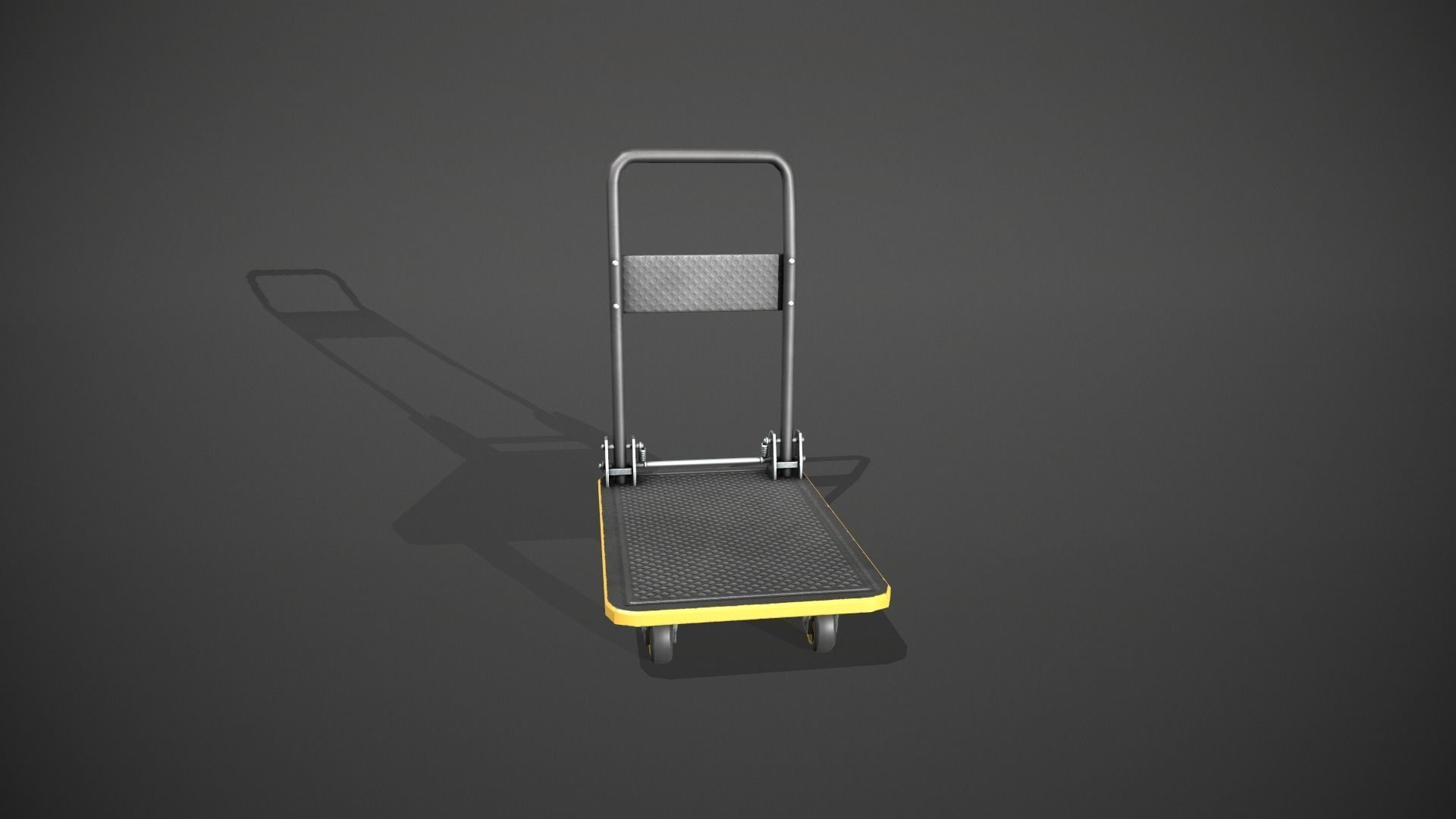 Folding Platform Truck - Trolley - Yellow Accents Low-poly 3D model_11