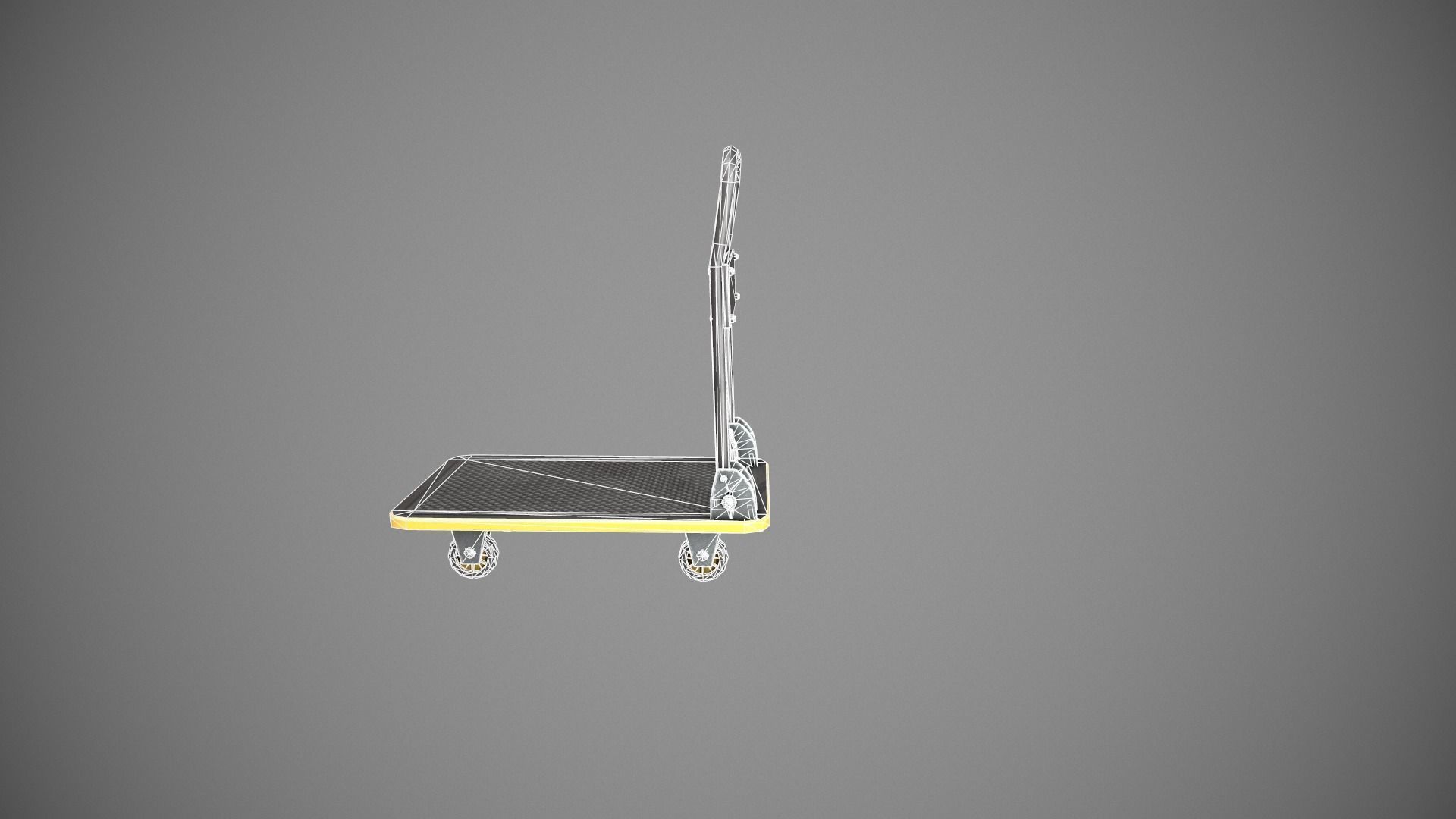 Folding Platform Truck - Trolley - Yellow Accents Low-poly 3D model_20