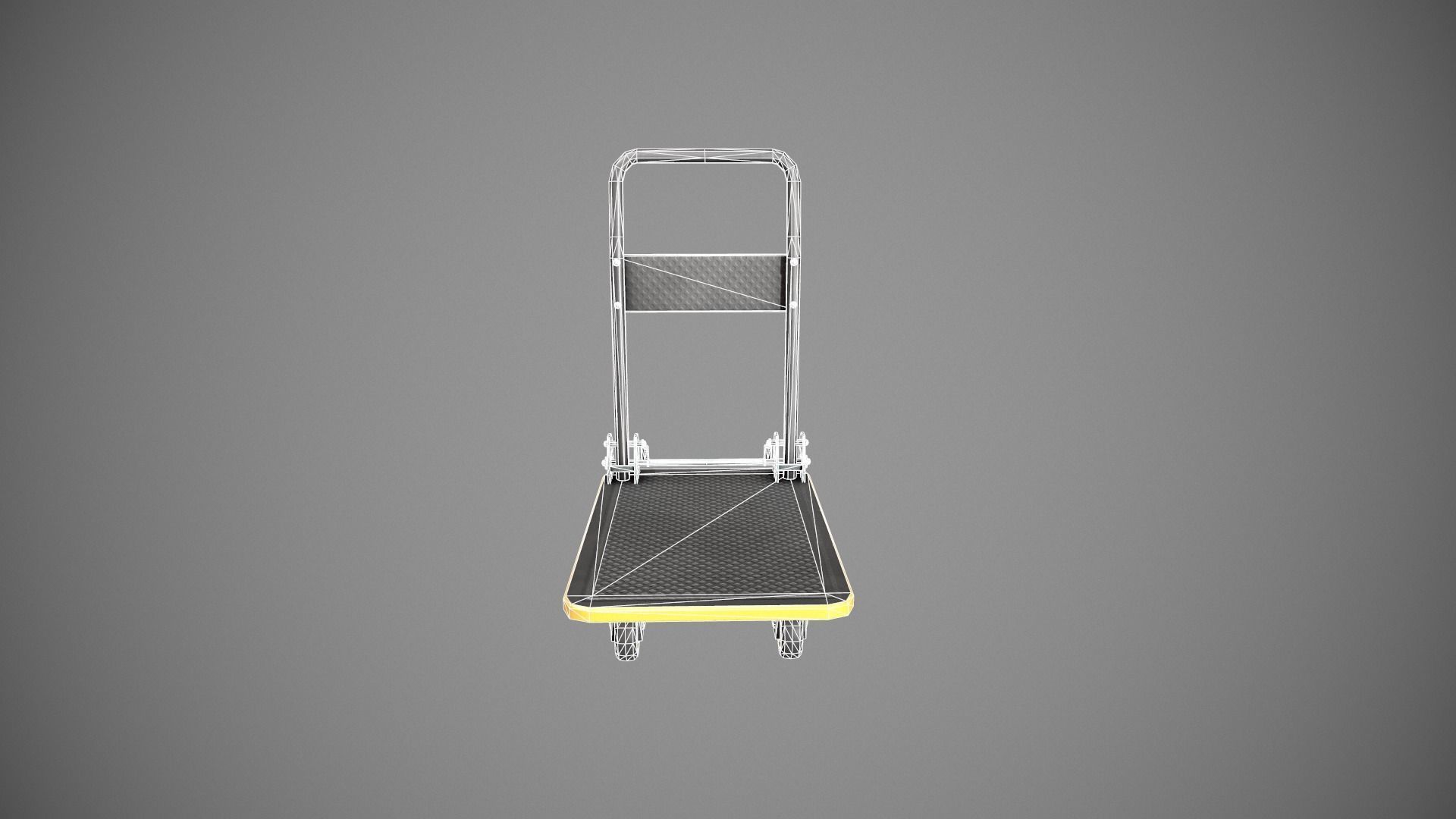 Folding Platform Truck - Trolley - Yellow Accents Low-poly 3D model_12