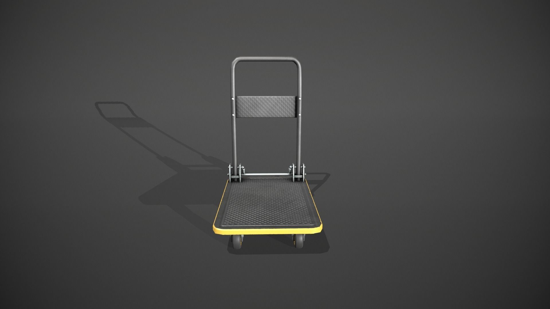 Folding Platform Truck - Trolley - Yellow Accents Low-poly 3D model_1