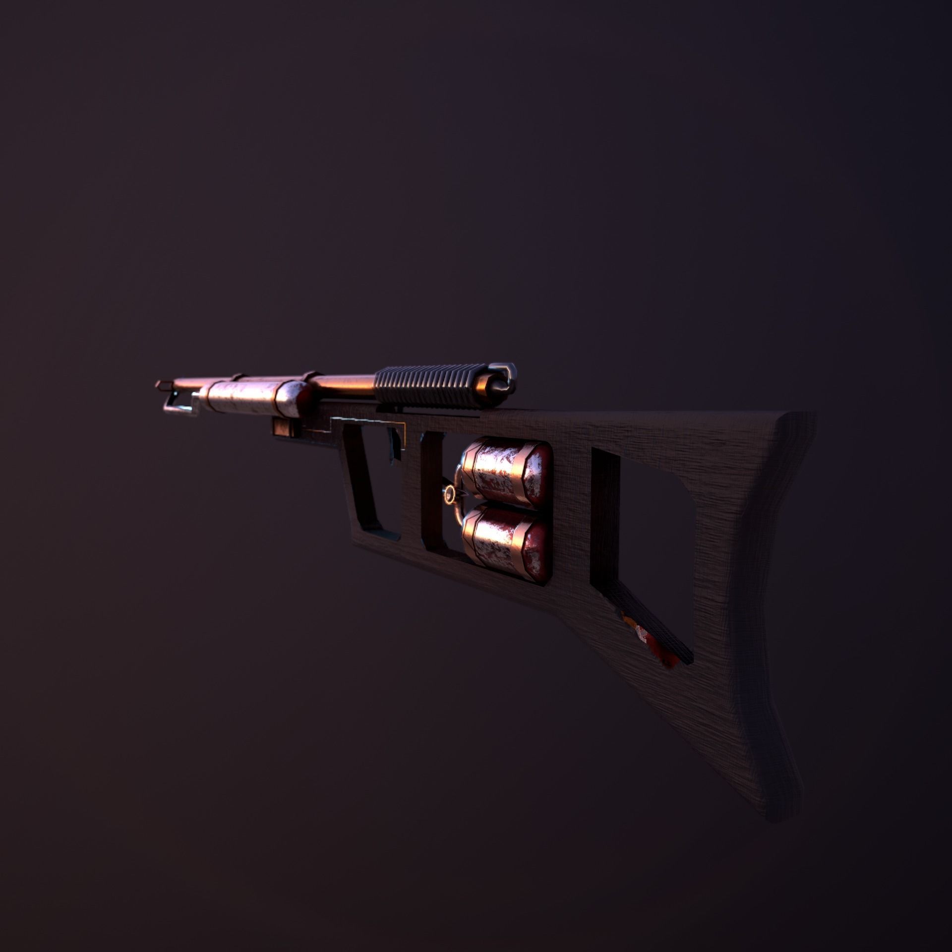 Flamethrower fire extinguisher Low-poly 3D model_4