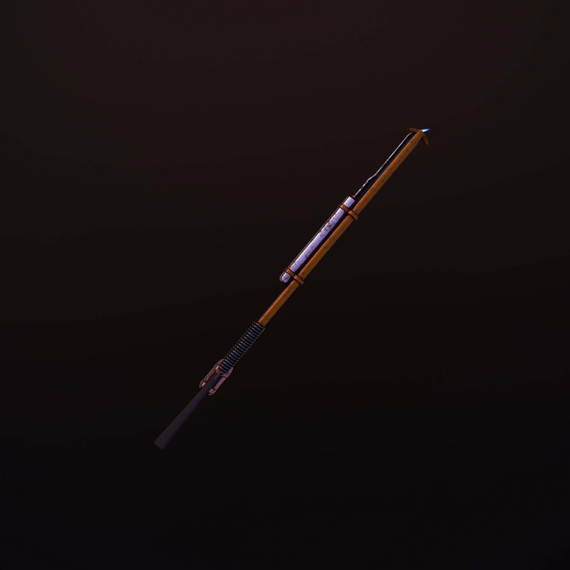 Flamethrower fire extinguisher Low-poly 3D model_10