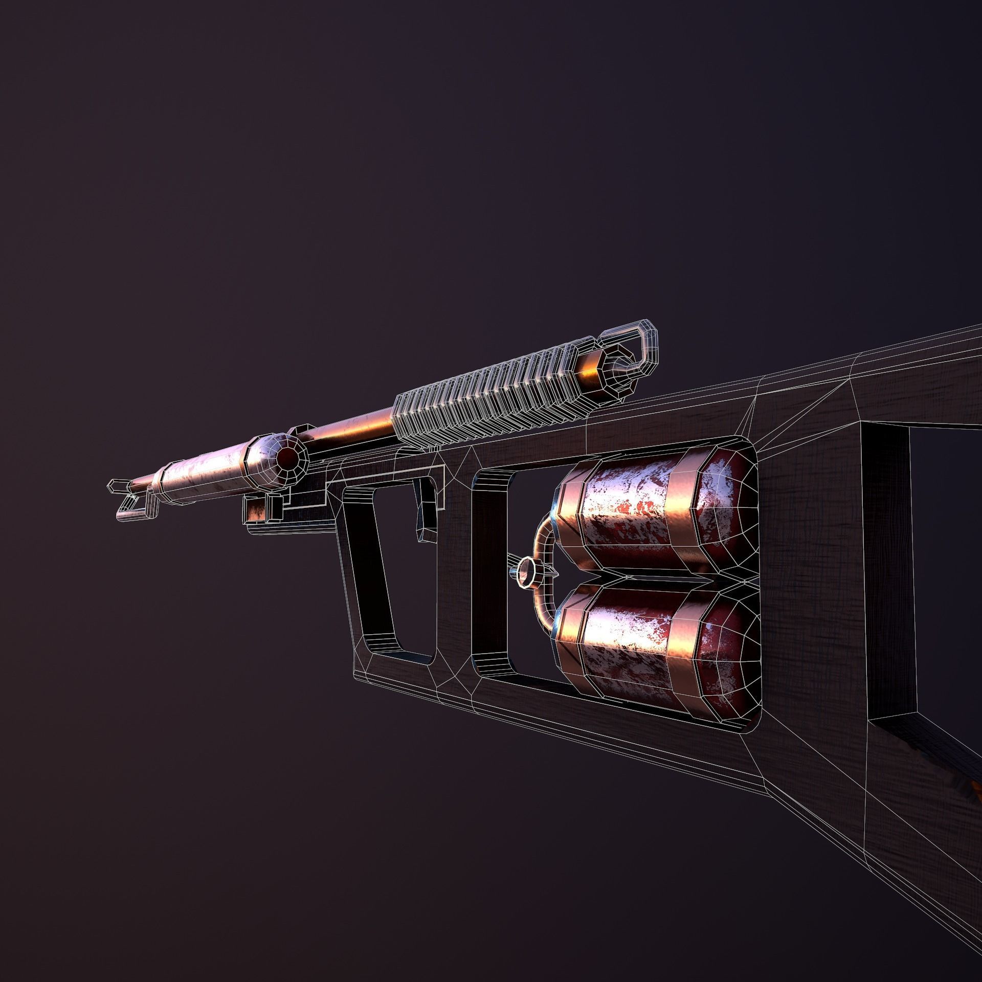 Flamethrower fire extinguisher Low-poly 3D model_12