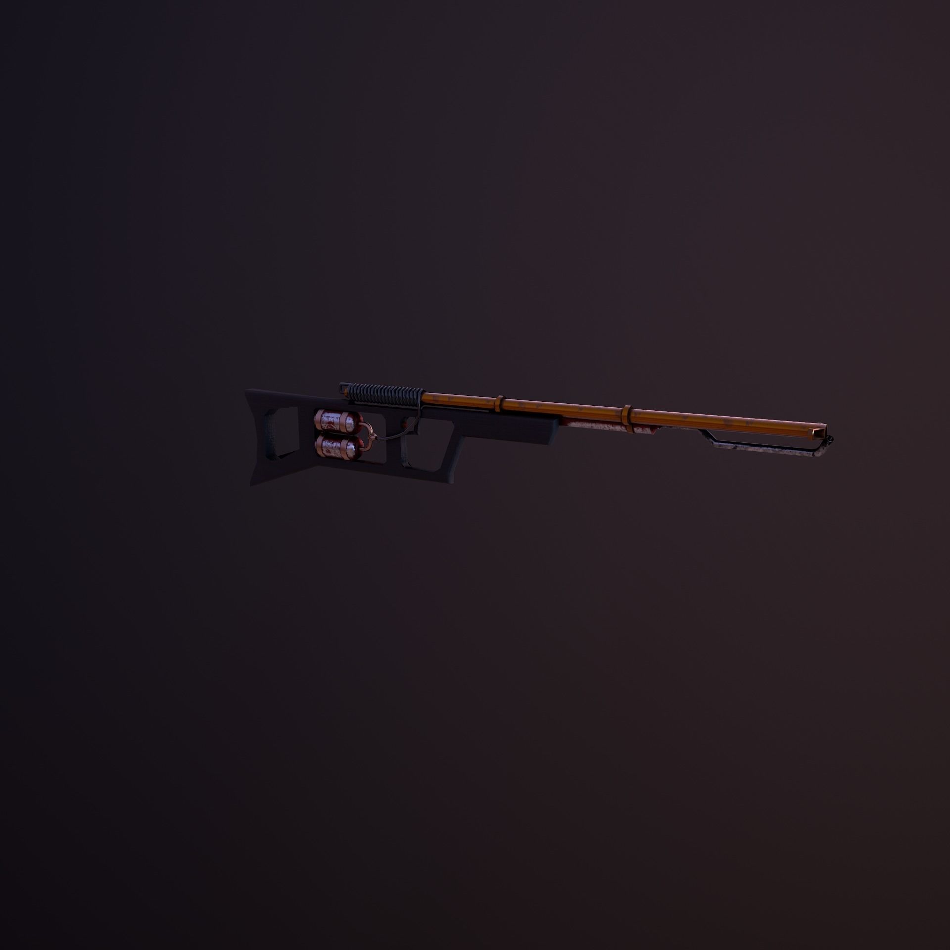 Flamethrower fire extinguisher Low-poly 3D model_6