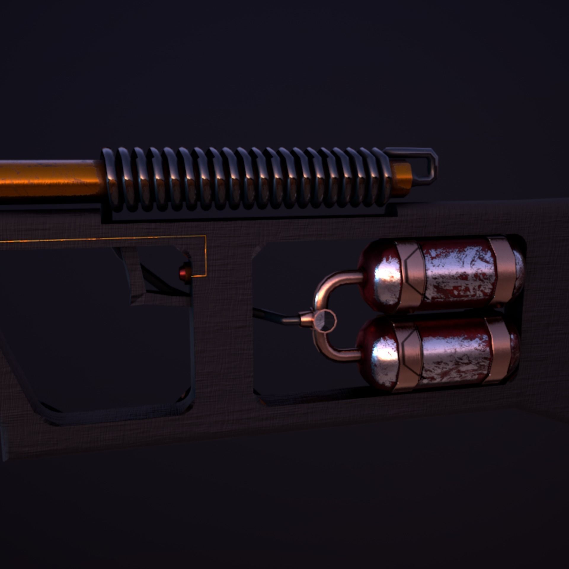 Flamethrower fire extinguisher Low-poly 3D model_2