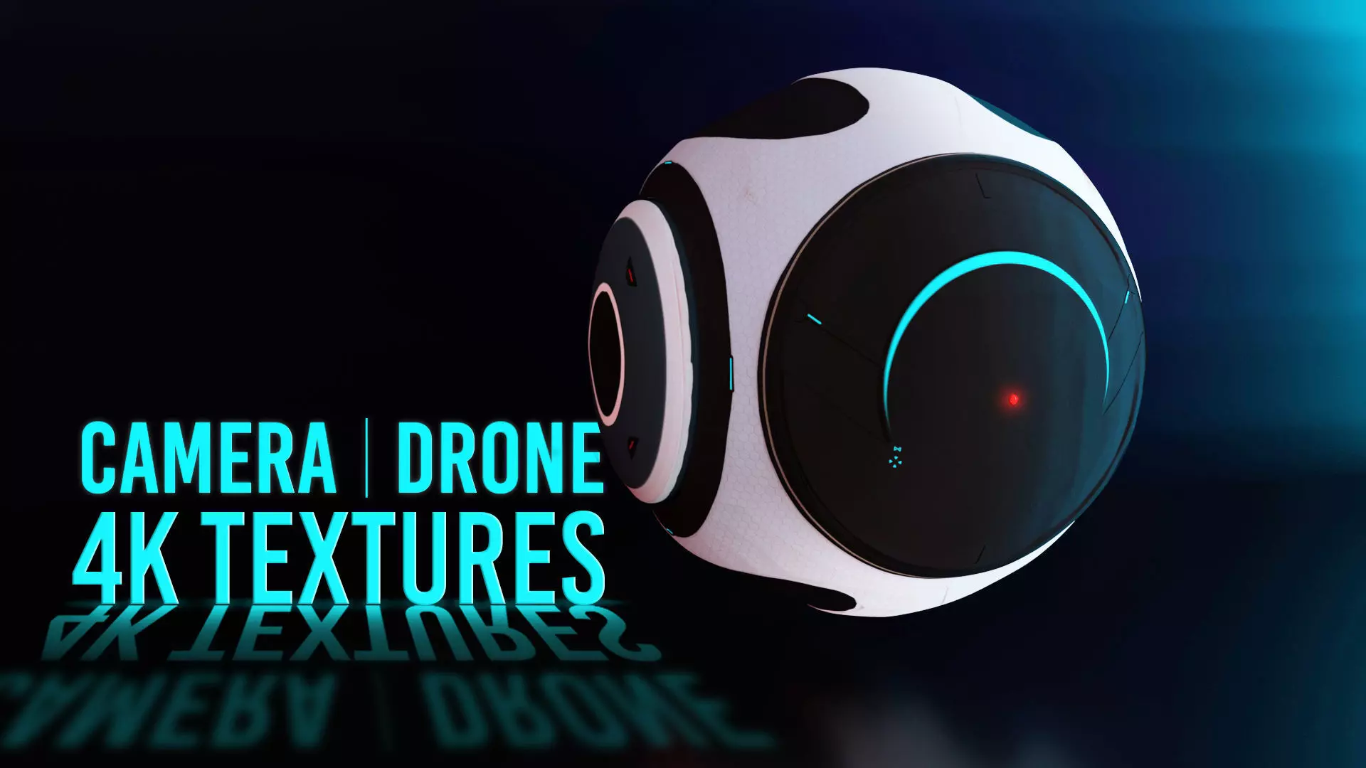 Scifi Camera Drone Low-poly 3D model_0