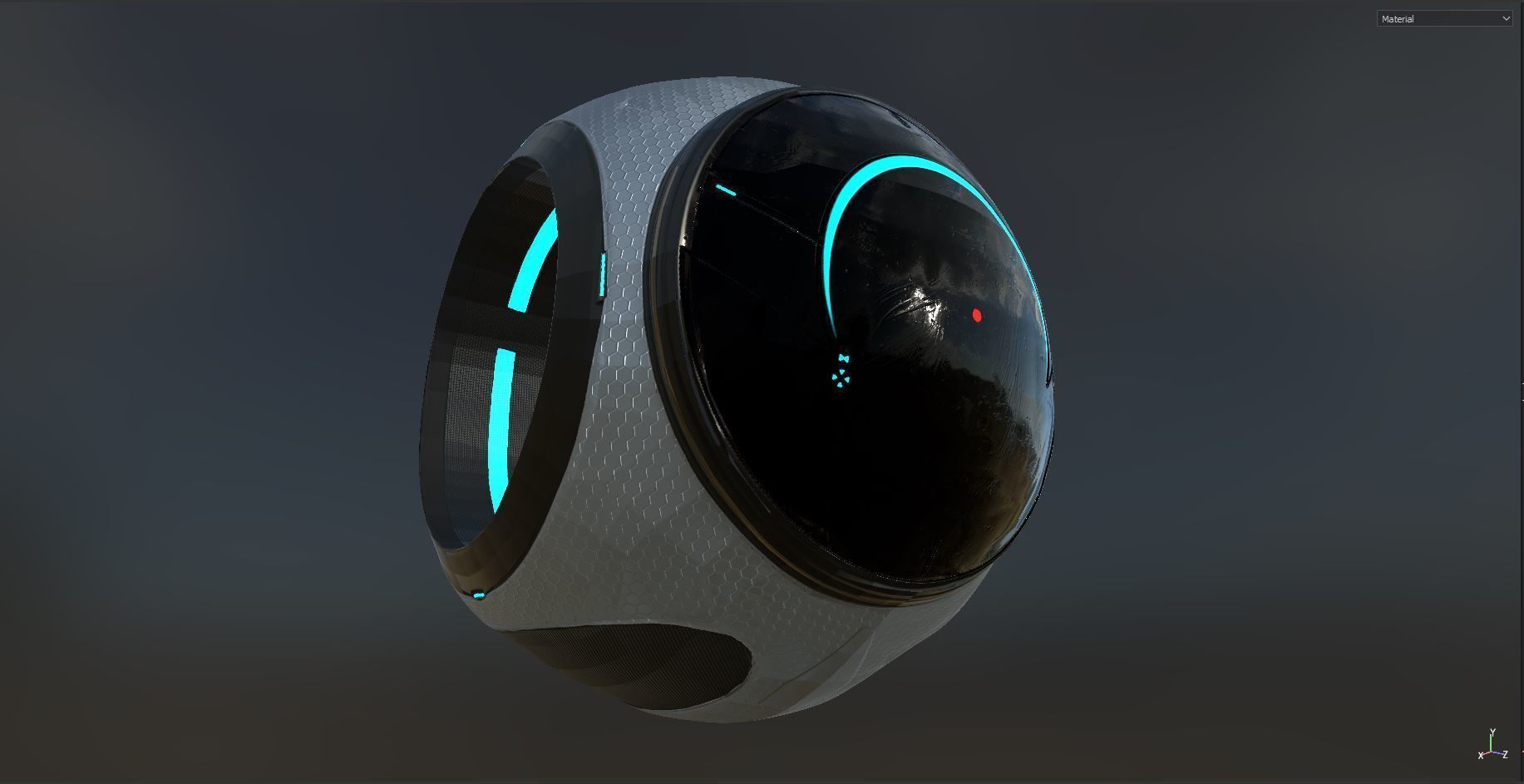 Scifi Camera Drone Low-poly 3D model_1