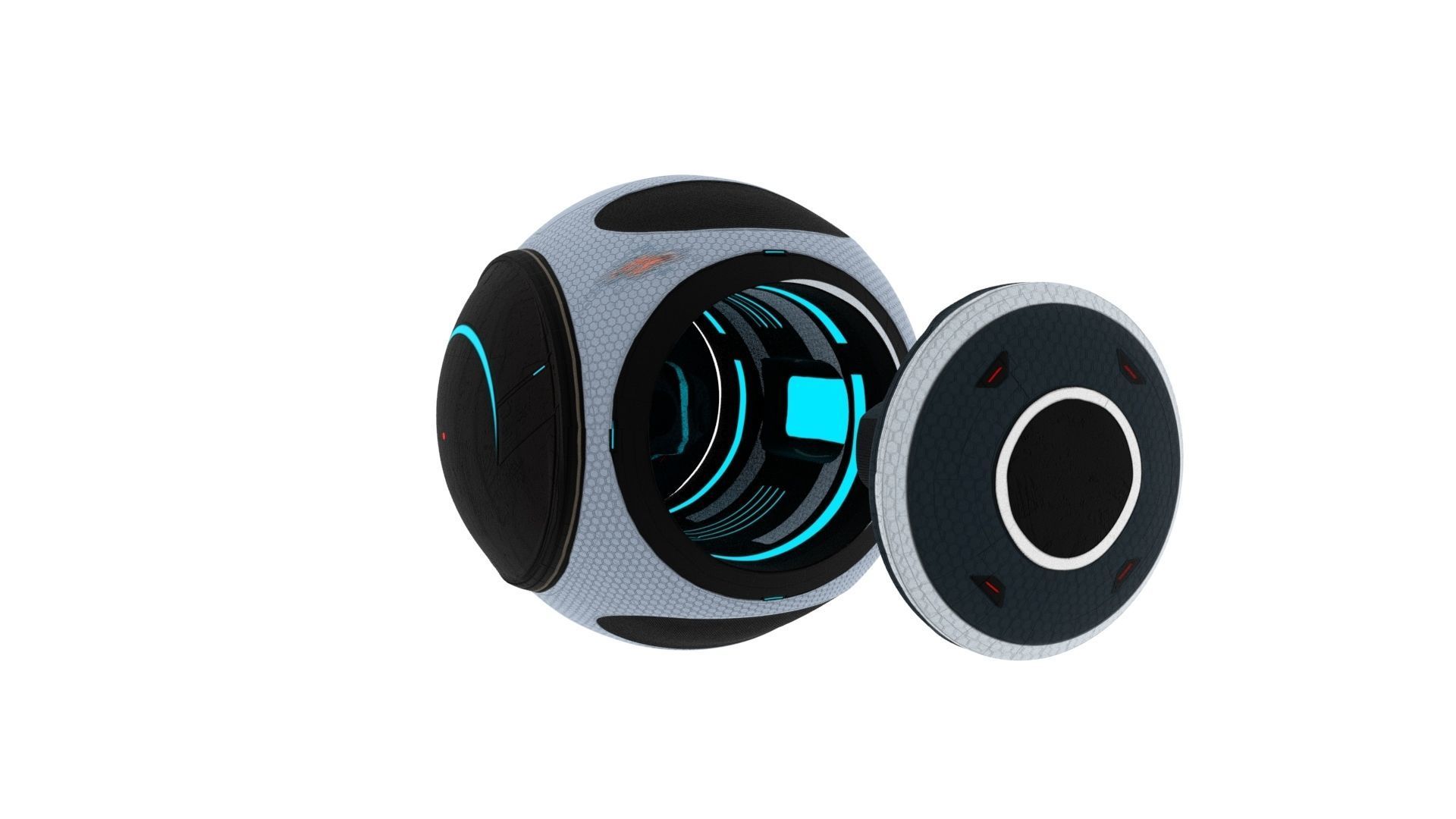 Scifi Camera Drone Low-poly 3D model_3