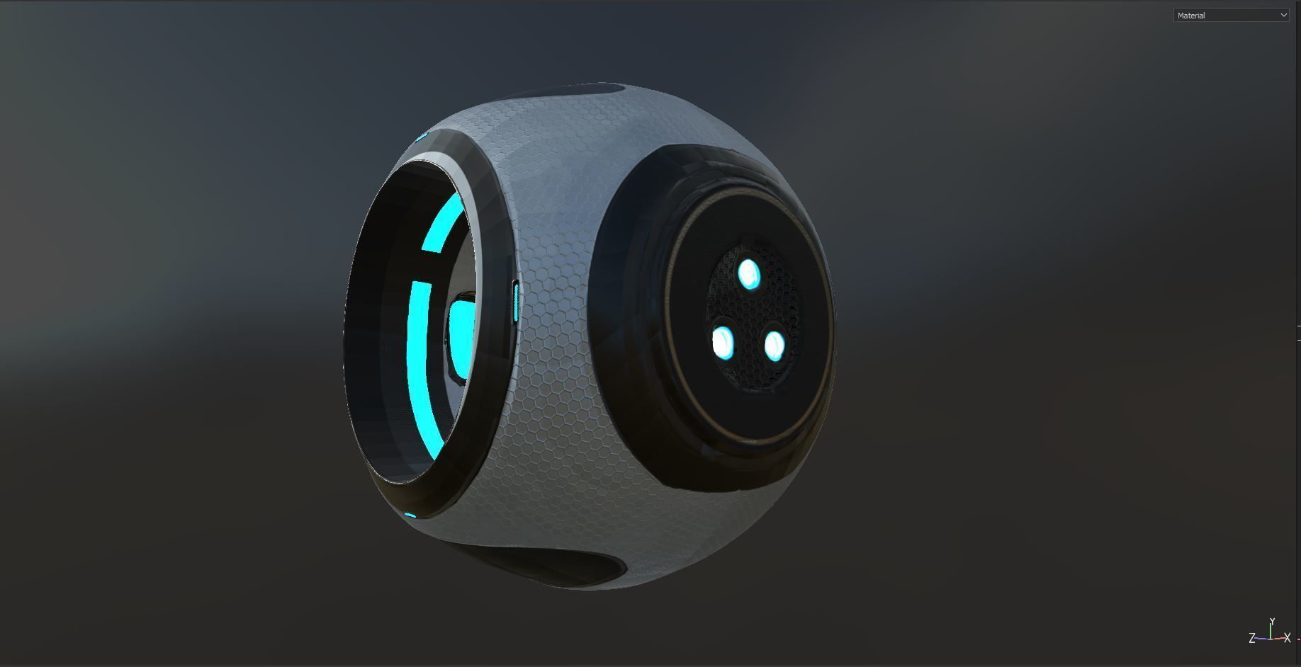 Scifi Camera Drone Low-poly 3D model_2