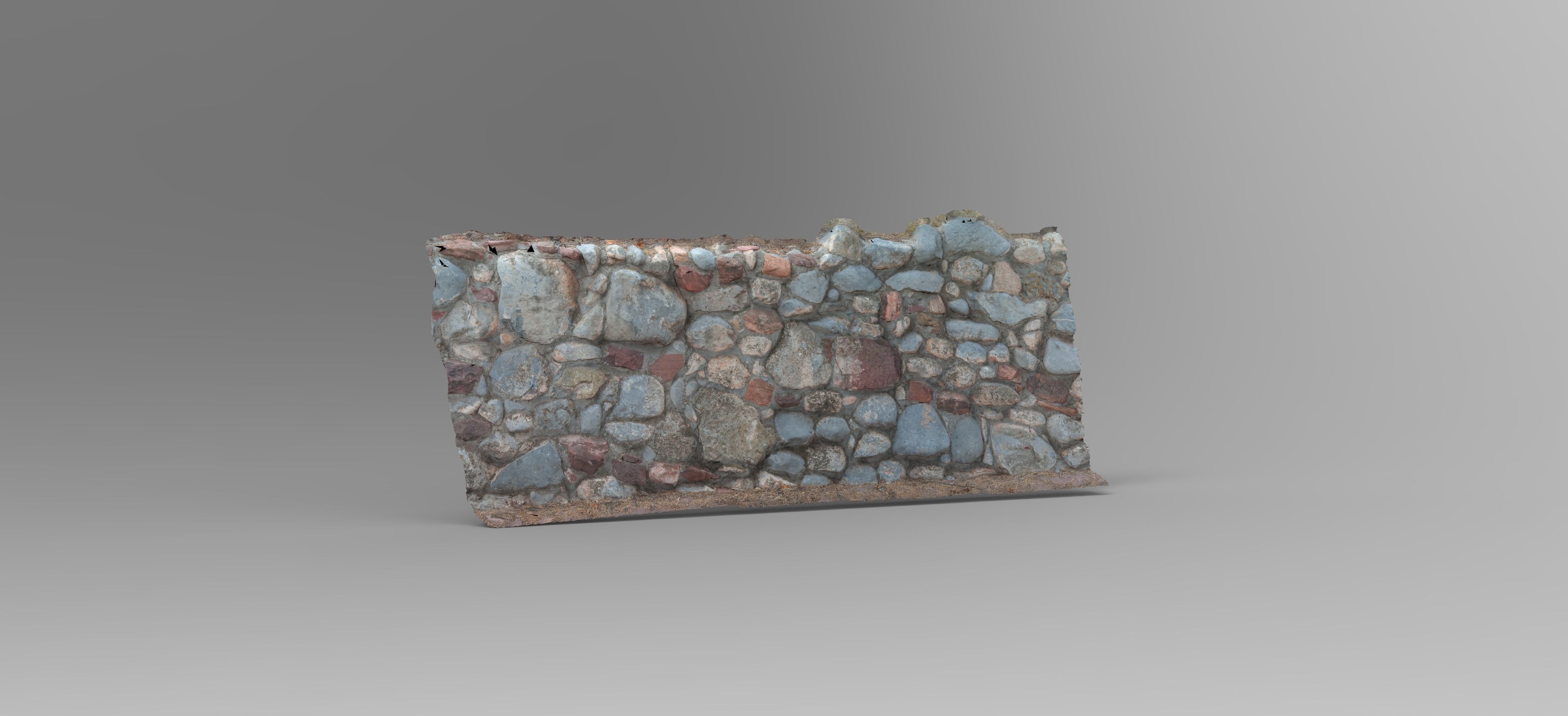 Rock Wall - Game Ready 3D Model - 8K Textures Low-poly 3D model_8