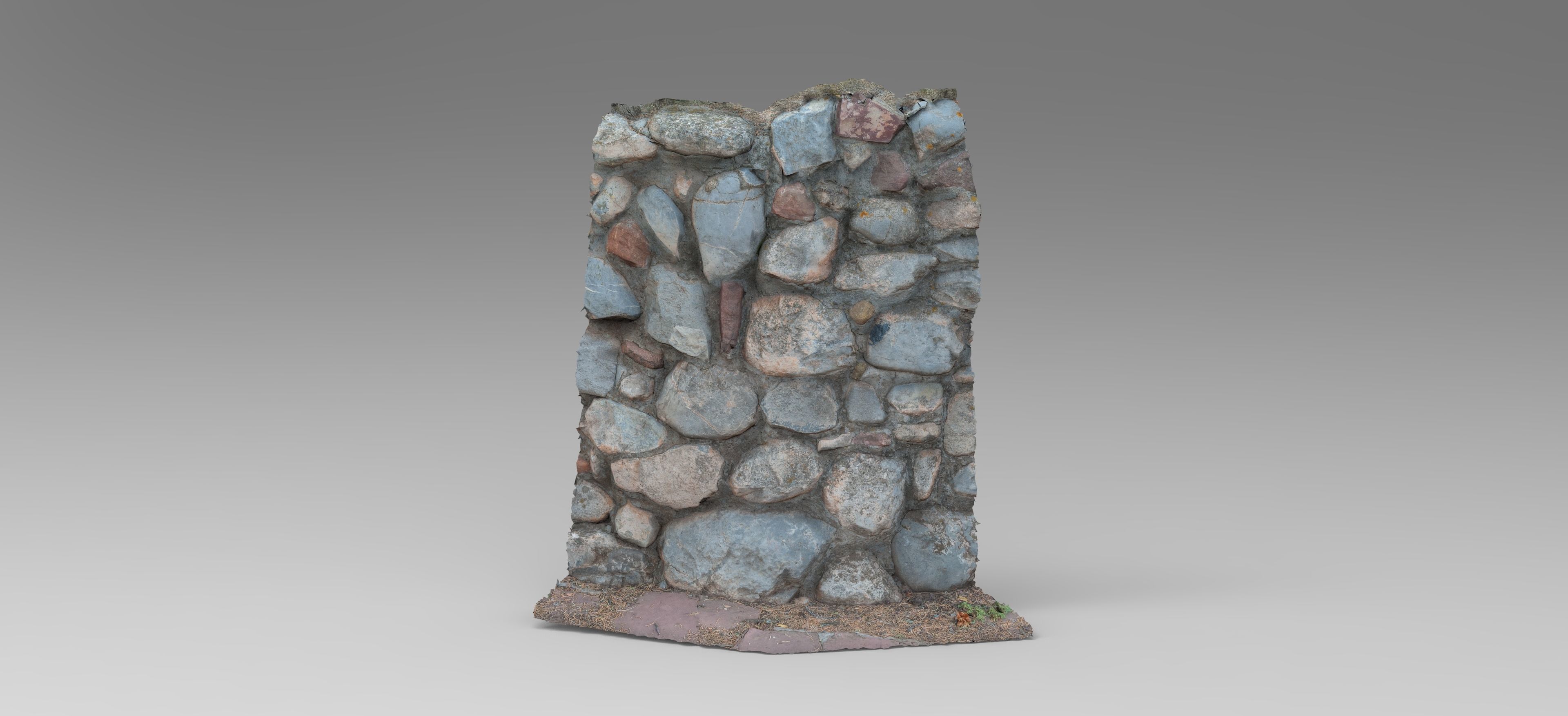 Rock Wall - Game Ready 3D Model - 8K Textures Low-poly 3D model_10