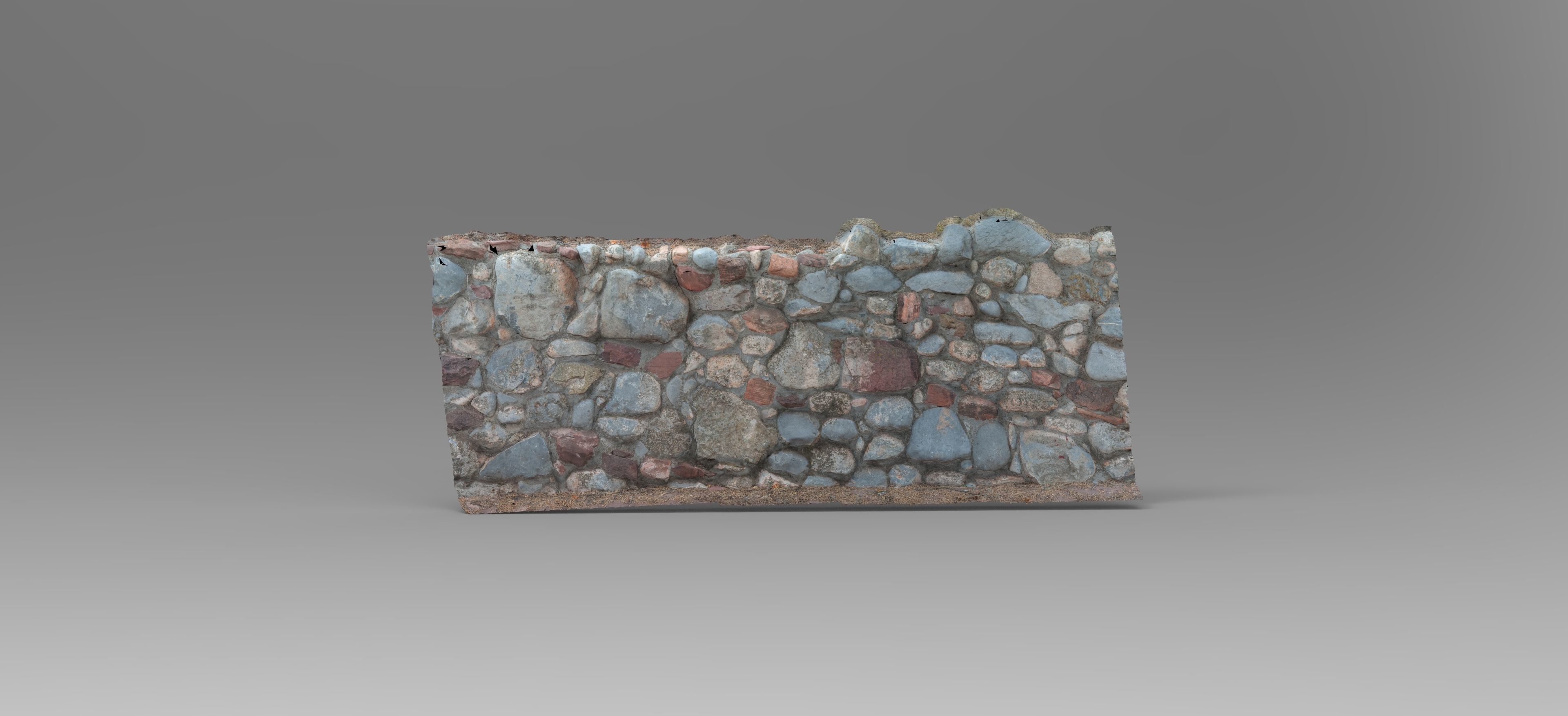 Rock Wall - Game Ready 3D Model - 8K Textures Low-poly 3D model_7