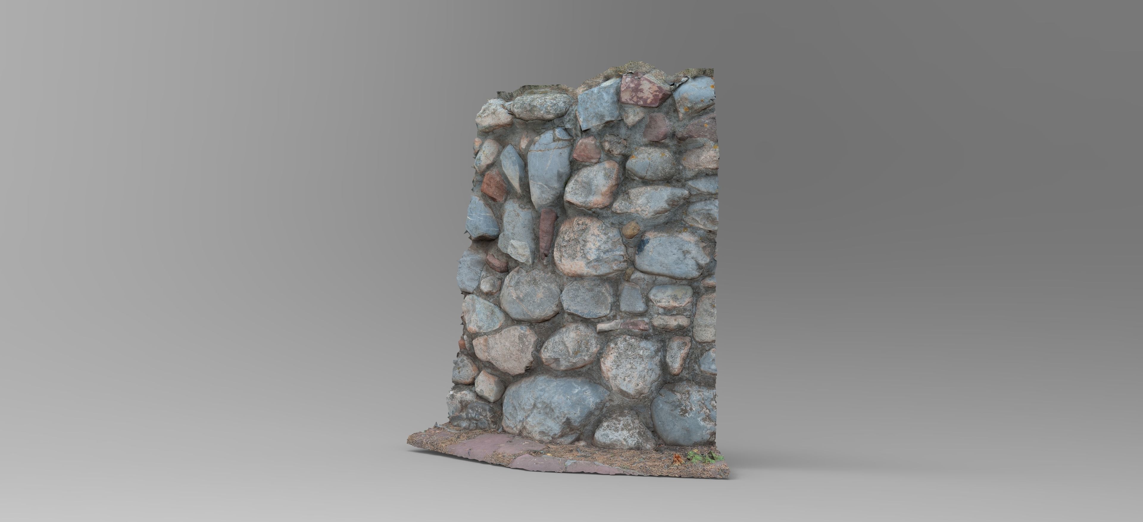 Rock Wall - Game Ready 3D Model - 8K Textures Low-poly 3D model_12
