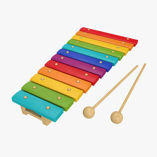 Xylophone musical toy 3D model