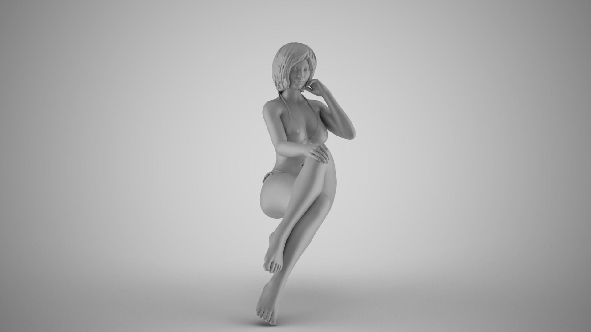 Woman Take Glance Smile 3D print model_3