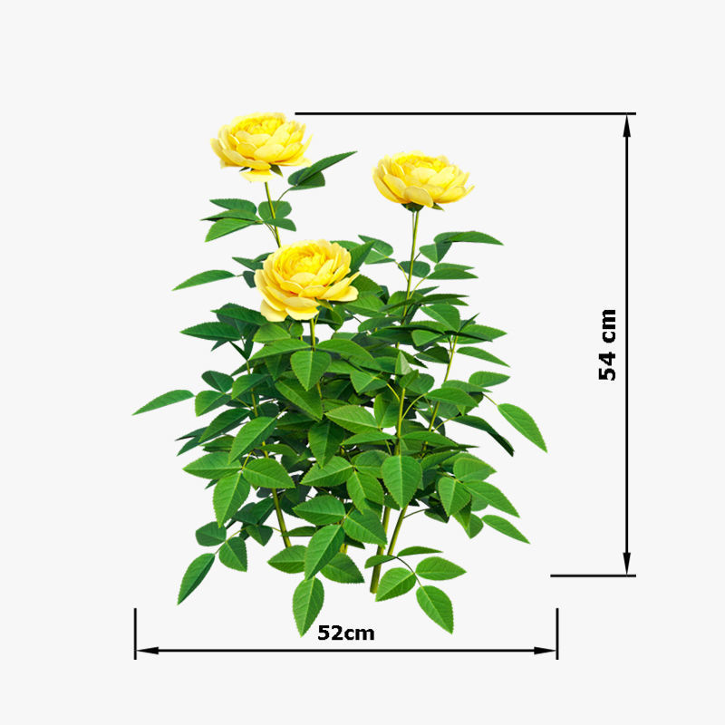 Golden celebration rose  3D model_4