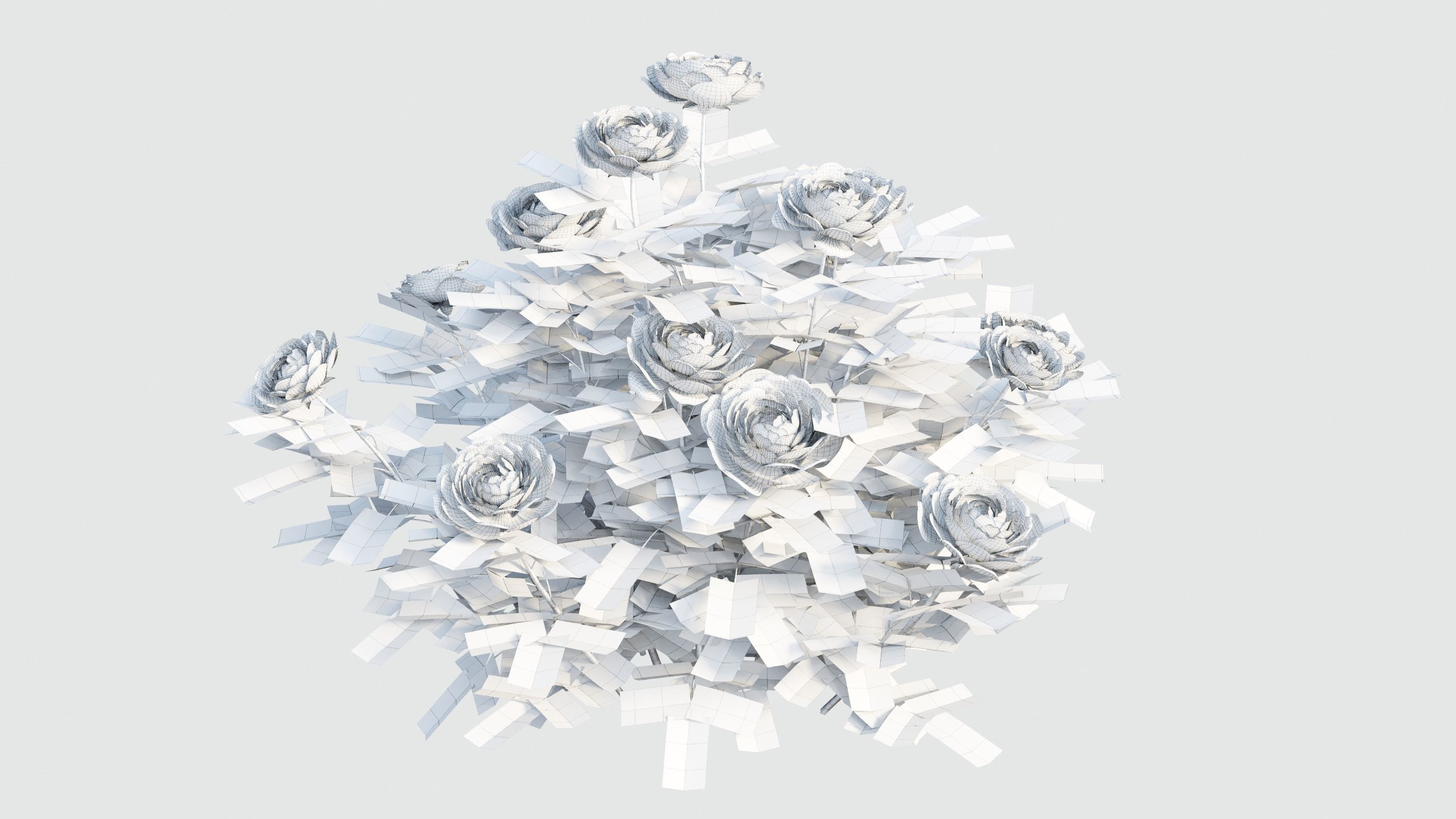 Golden celebration rose  3D model_8