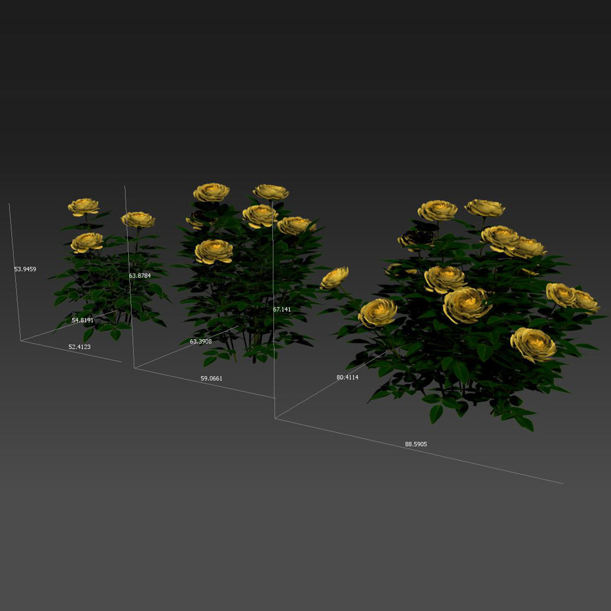 Golden celebration rose  3D model_9