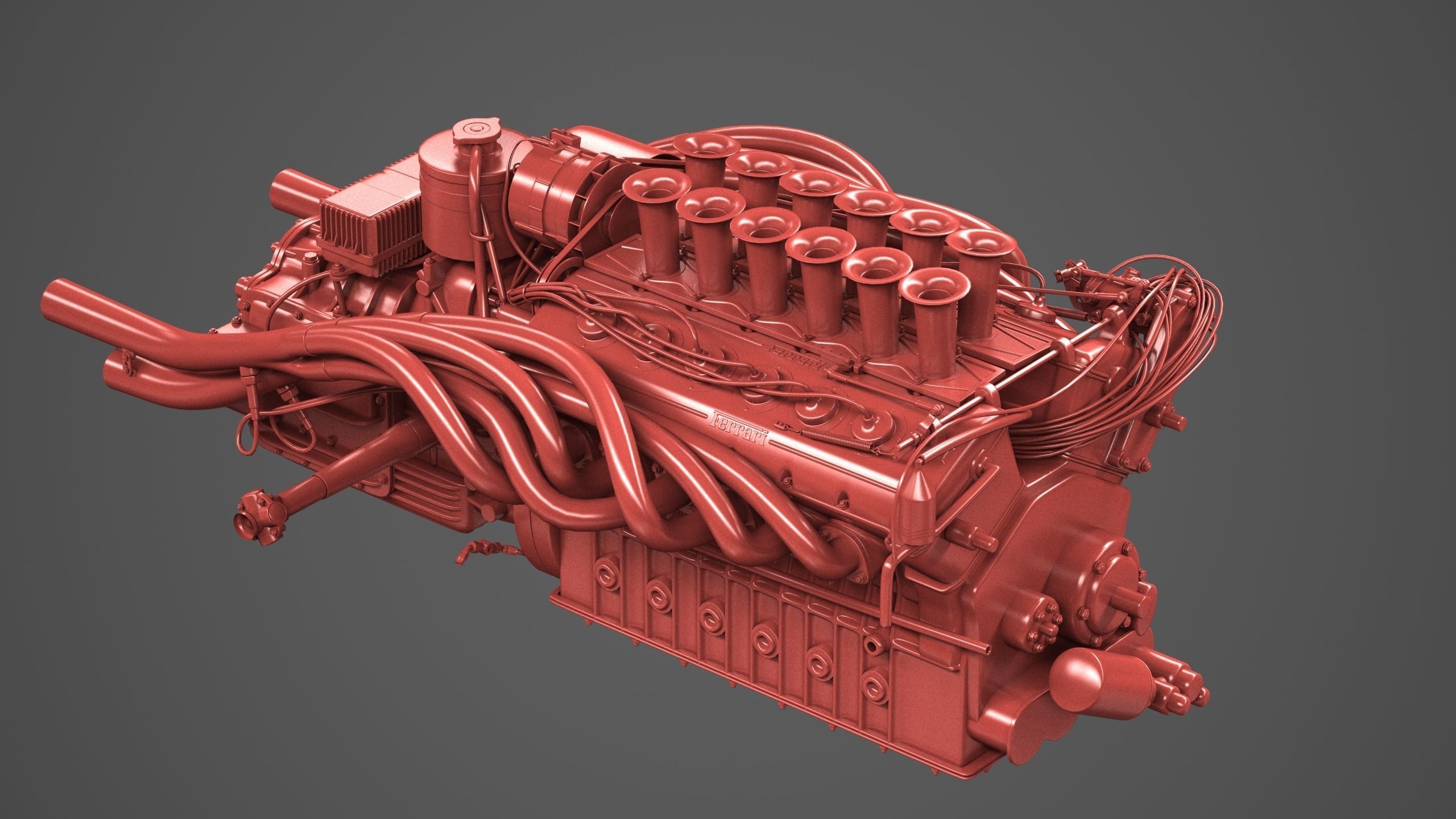 Ferrari 312P V12 Engine - 3 liter 3D model_4