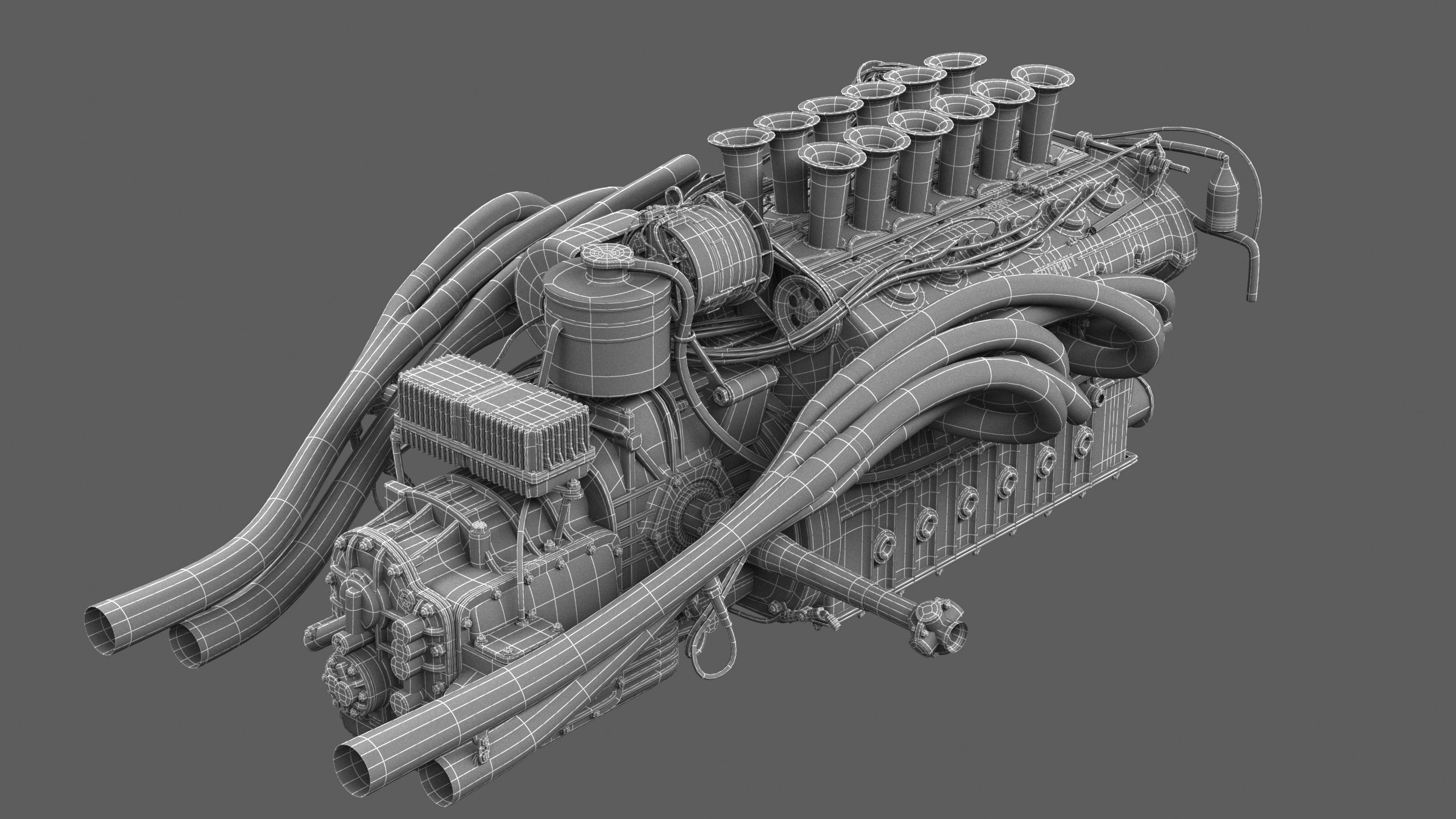 Ferrari 312P V12 Engine - 3 liter 3D model_12