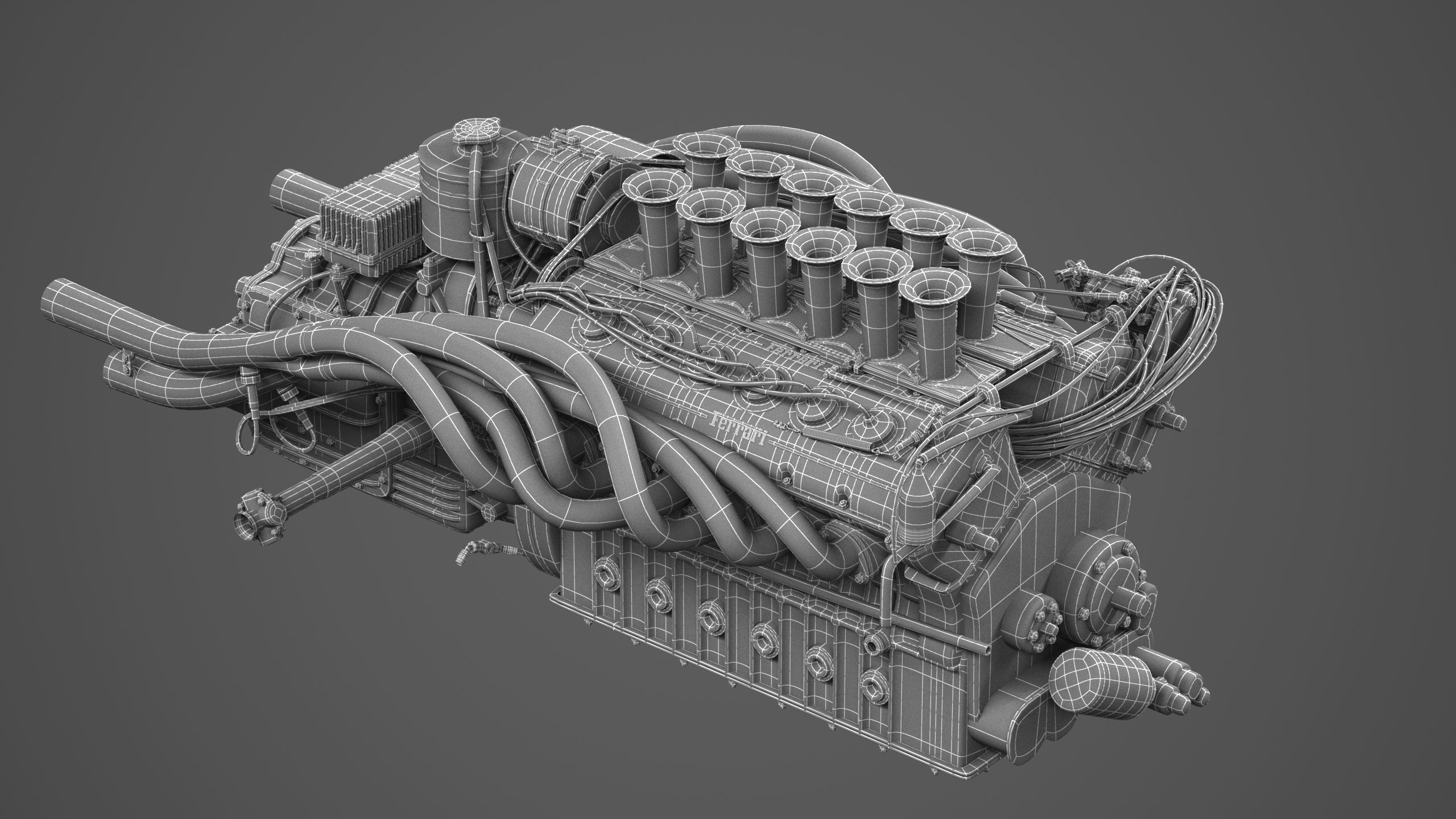 Ferrari 312P V12 Engine - 3 liter 3D model_3