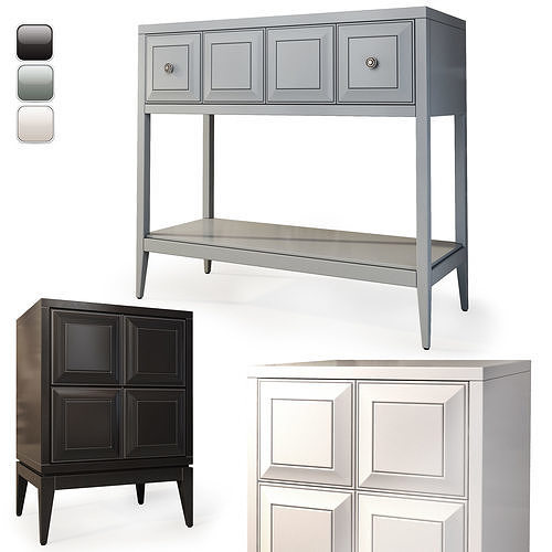 Console nightstand Austin by Dantone Home 3D model