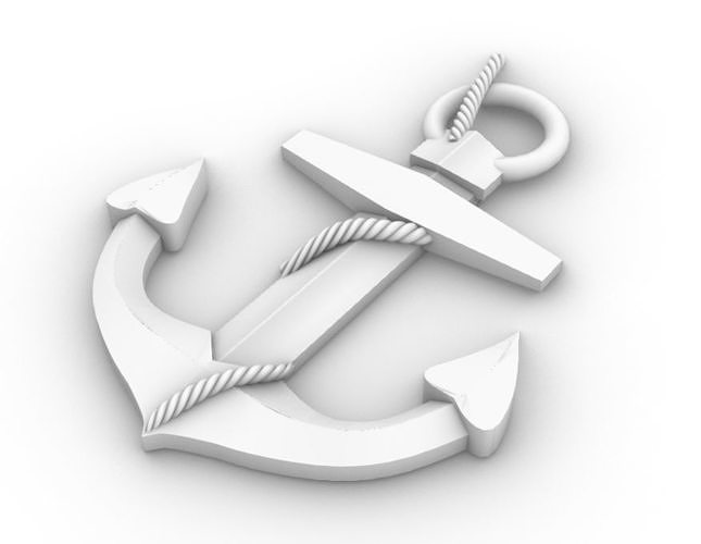 Pendant Anchor Jewelery  3D print model
