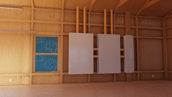 Classic style porch house garage only Low-poly 3D model 6