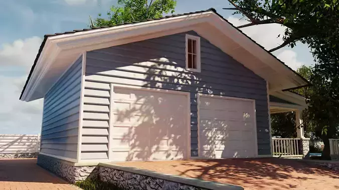 Classic style porch house garage only