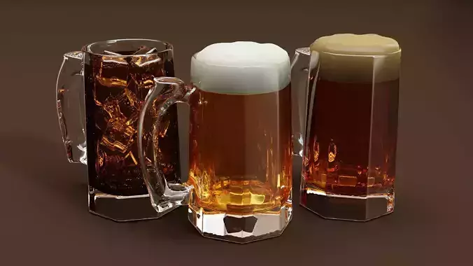 Drink Mug Set - Beer Ale and Coke