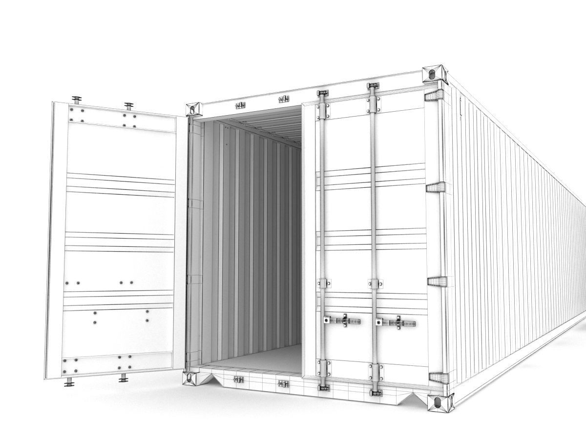 40 feet MSC standard shipping container 3D model_10
