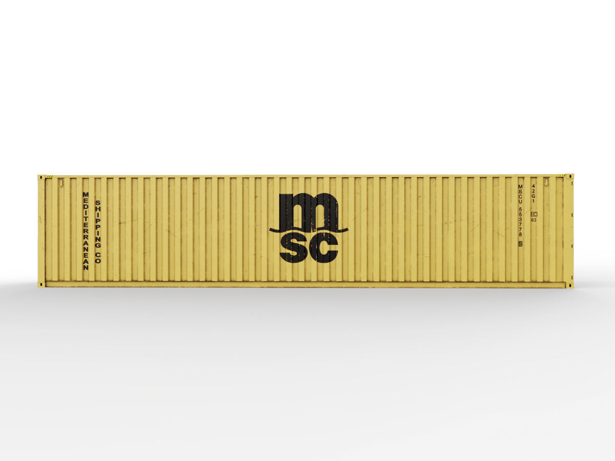 40 feet MSC standard shipping container 3D model_3