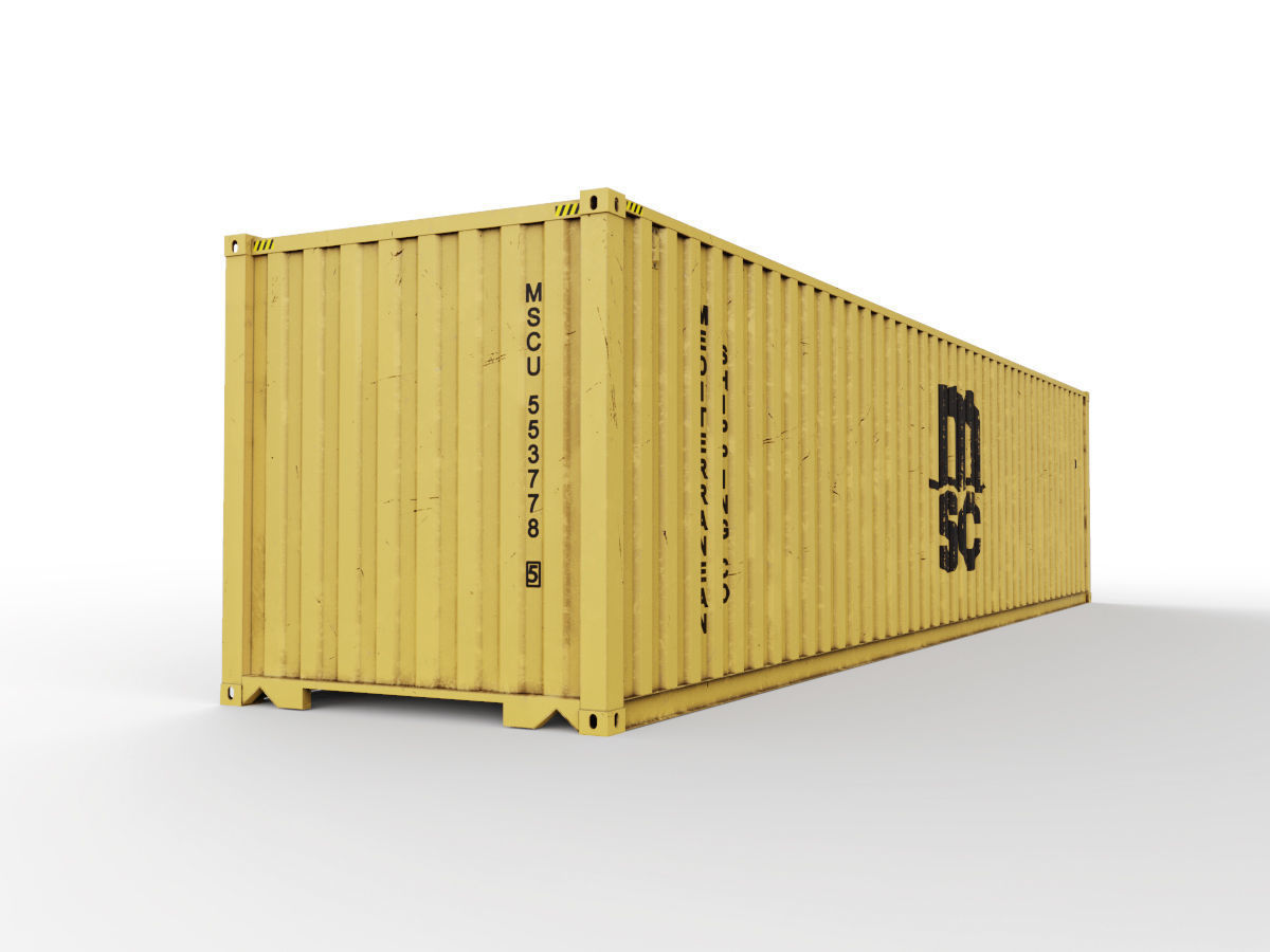 40 feet MSC standard shipping container 3D model_2