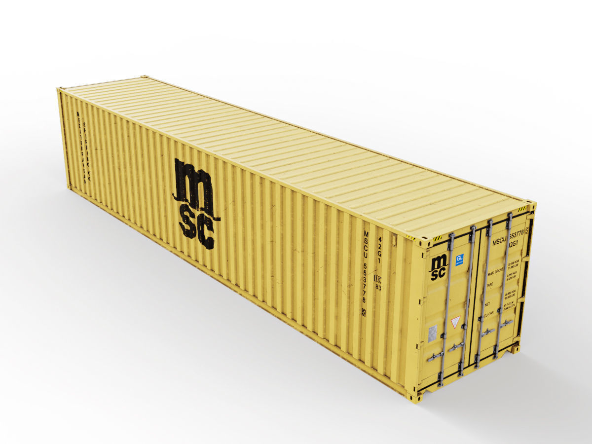 40 feet MSC standard shipping container 3D model_4