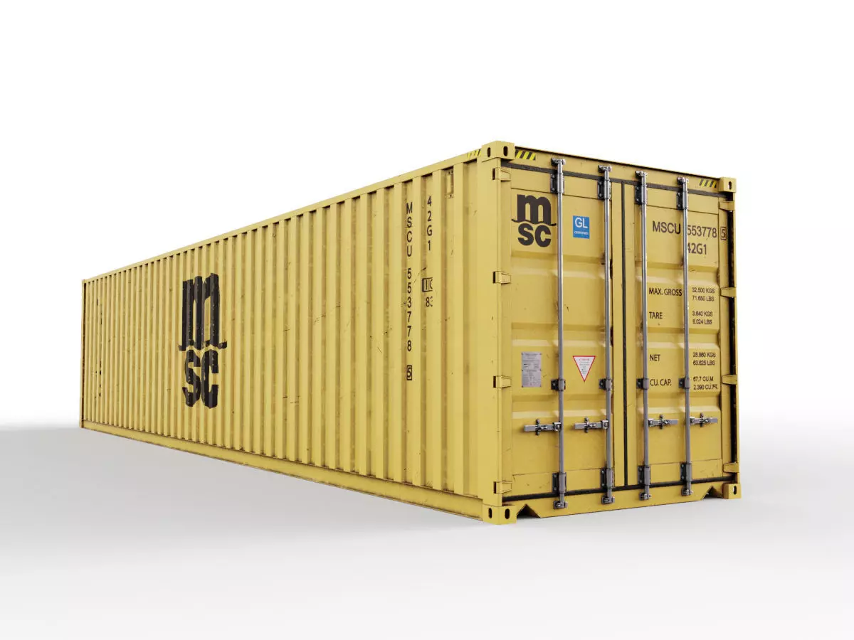 40 feet MSC standard shipping container 3D model_0